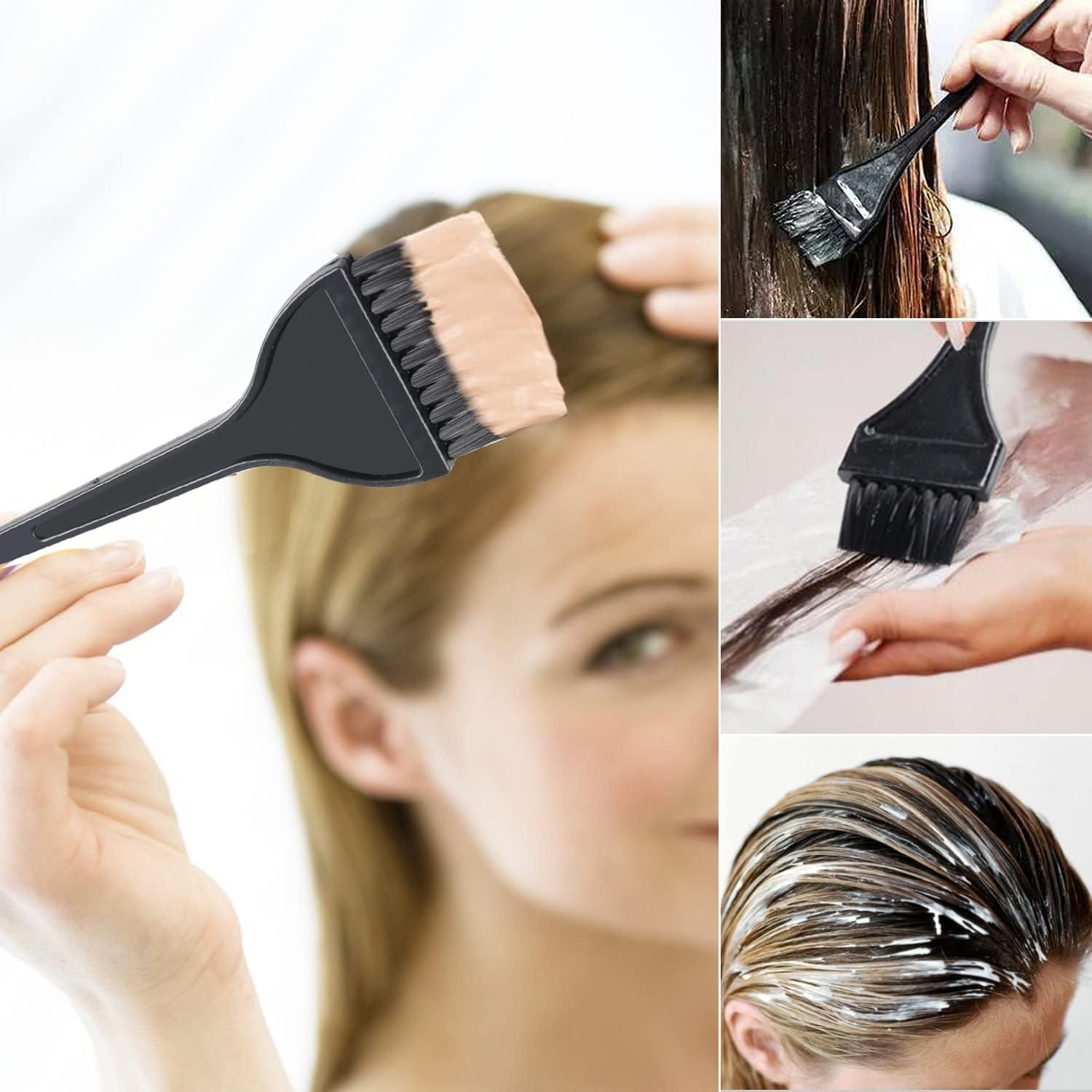 DHANABAPA Professional Hair Dye Brush & Mixing Bowl Kit - Salon-Grade Hair Coloring Tools for Home, Spa & Salon Use - Perfect for DIY Hair Treatment, Highlights & Root Touch-Ups (Black)