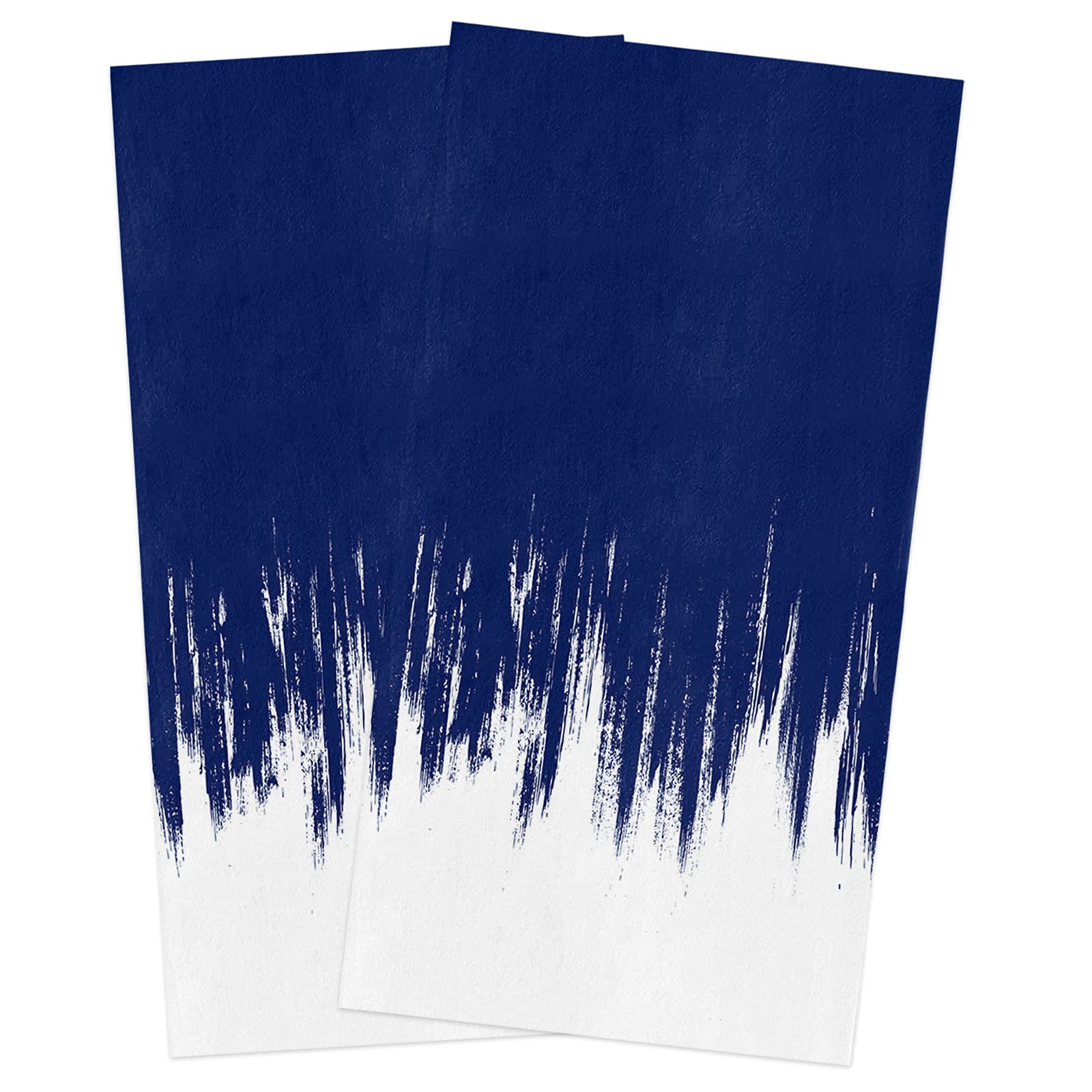 Aomike 2-Pack Navy Blue Abstract Print Kitchen Towels - Super Absorbent & Soft Dish Towels, Hand Towels & Tea Towels for Cleaning, Drying & Decor - 18