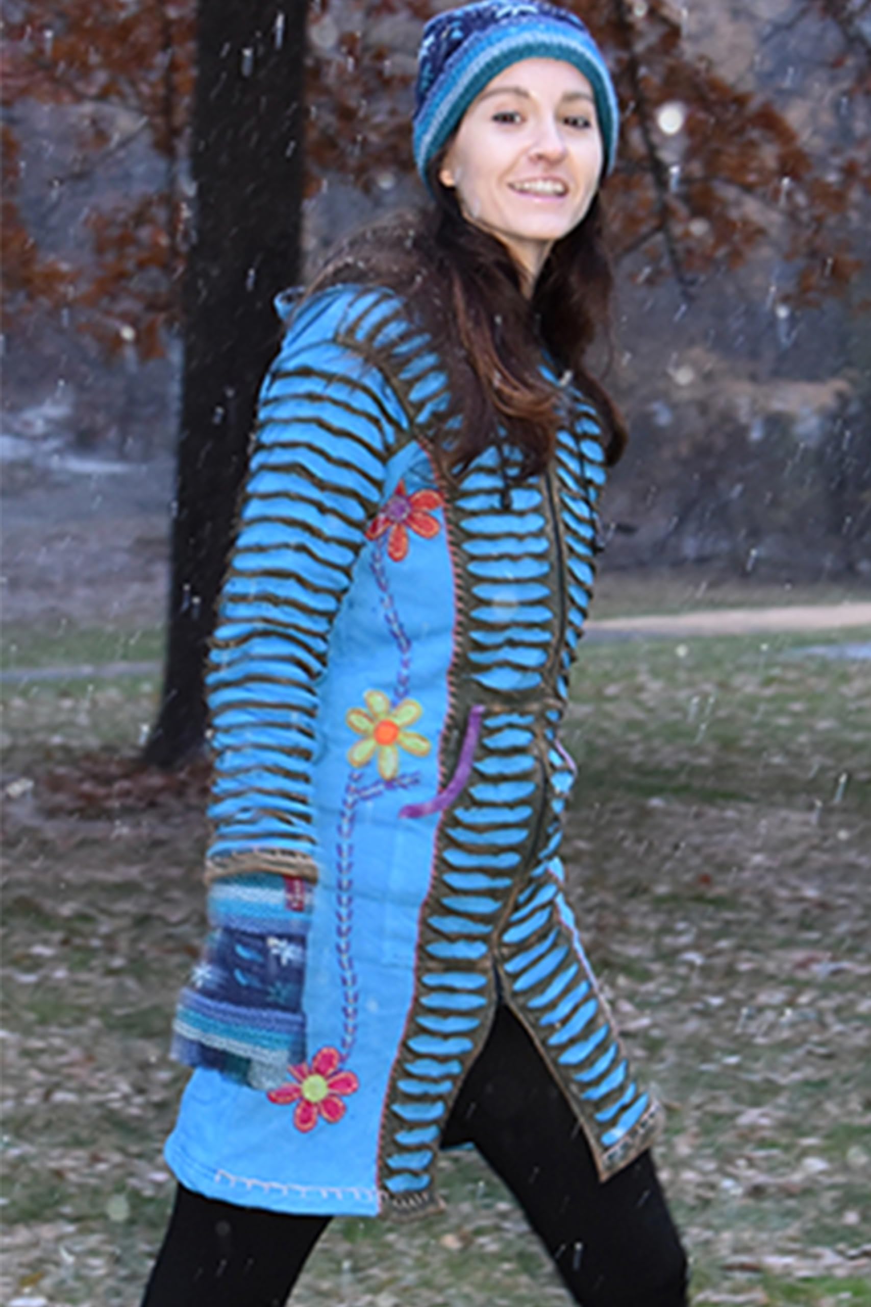 Agan Traders 2025 Long Ribbed Knit Distressed Cotton Bohemian Fleece Lined Jacket - Winter & Spring Outwear Coat for Women | Perfect for Casual Wear, Travel & Outdoor Activities