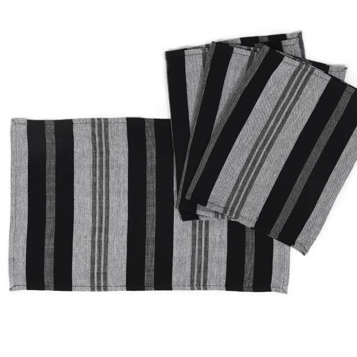 Elegant Striped Placemats Set of 4 - Waterproof Table Mats for Dining, Kitchen & Party Decor - Modern Home Decor Place Settings for Everyday Use & Special Occasions