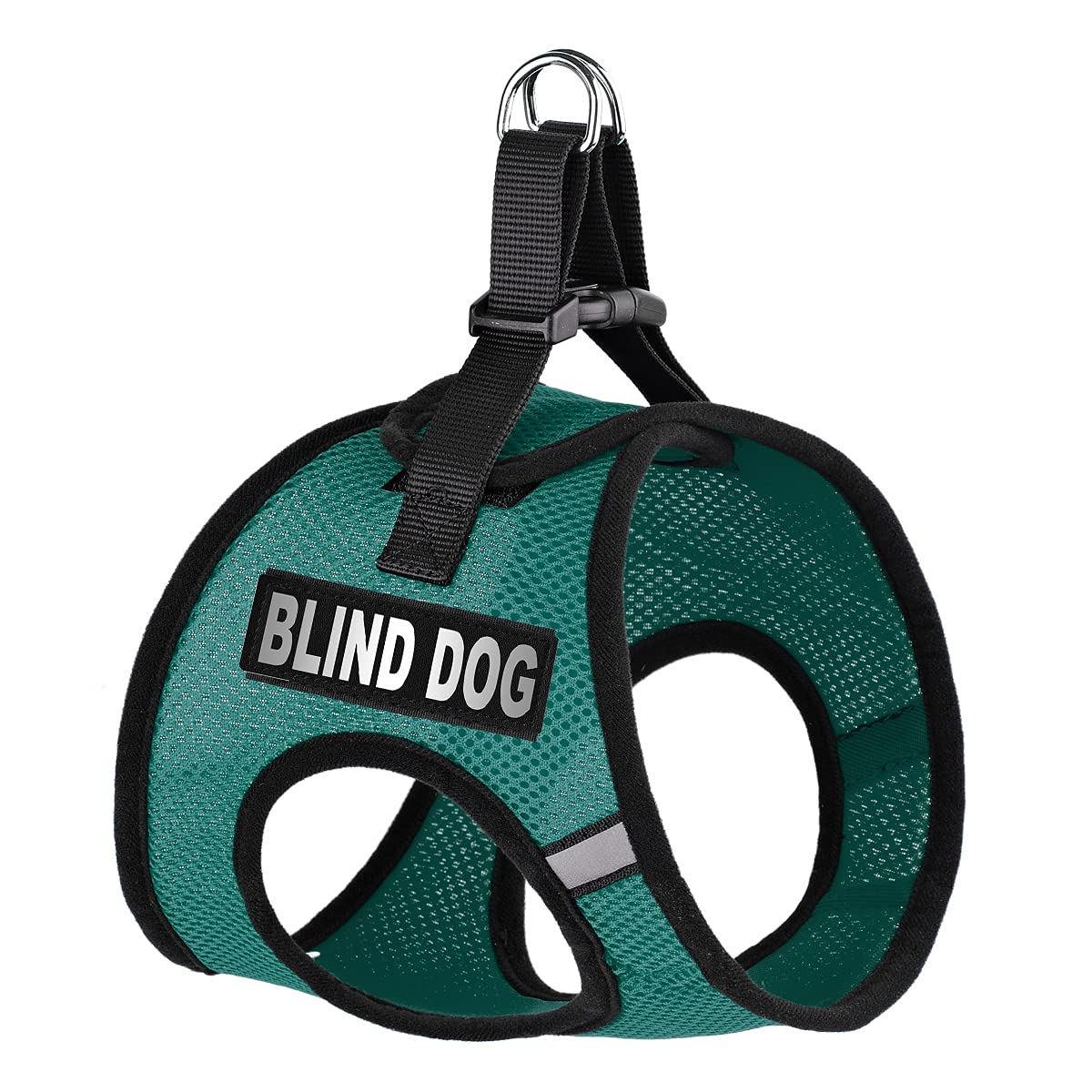 Dogline York Step-in Mesh Dog Harness with Blind Dog Patches - No-Choke Soft Padded Vest for Small, Medium & Large Dogs (22-24