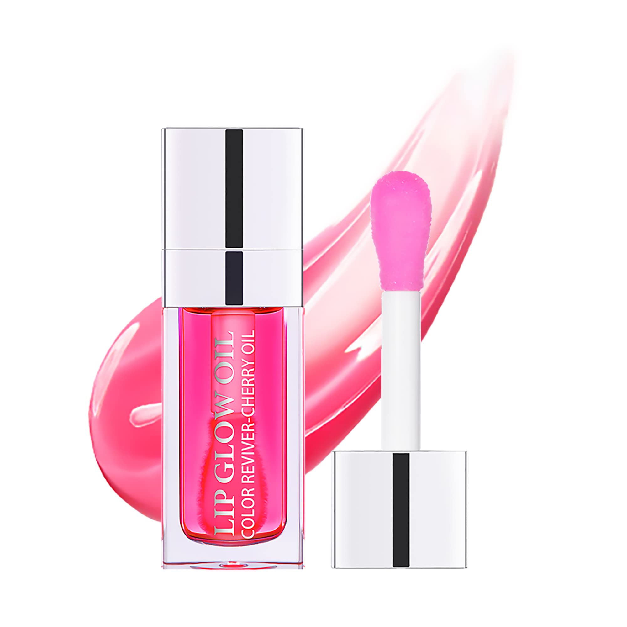 Hydrating Lip Glow Oil - Moisturizing & Plumping Lip Gloss, Non-Sticky Long Lasting Tinted Lip Oil for Dry Lips, Reduces Lip Lines (Raspberry #007) | Perfect for Daily Hydration, Night Care & Makeup Looks