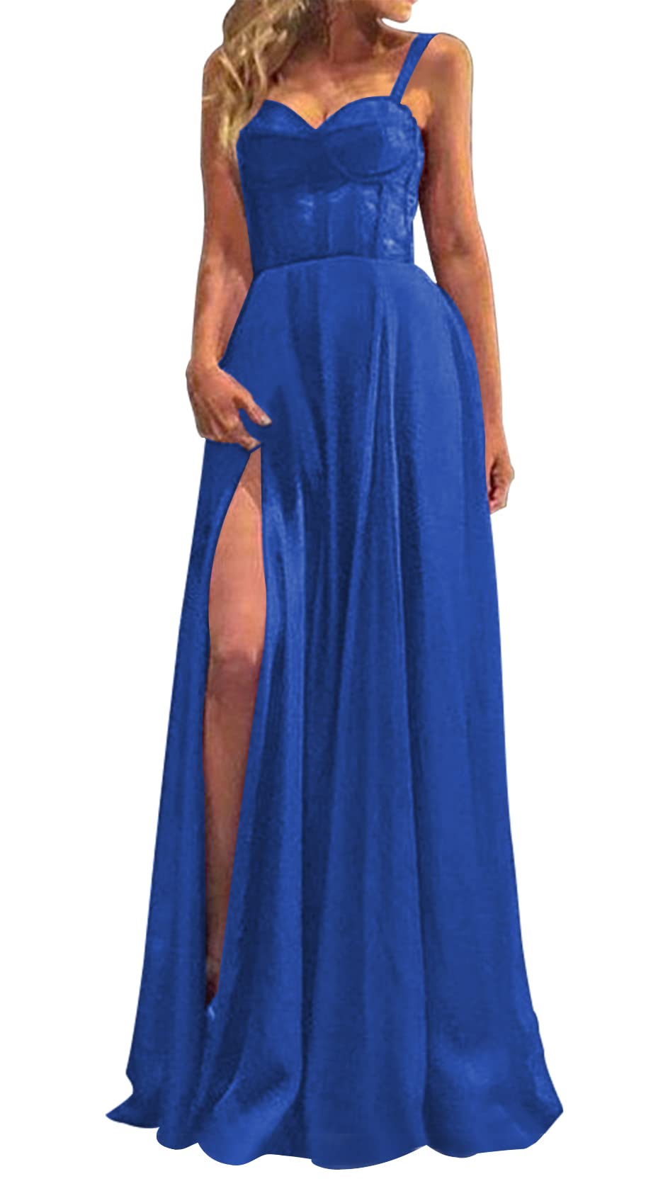Elegant Long Chiffon Prom Dress with Sweetheart Neckline & High Slit - Formal Evening Gowns for Homecoming, Wedding Guest & Special Occasions