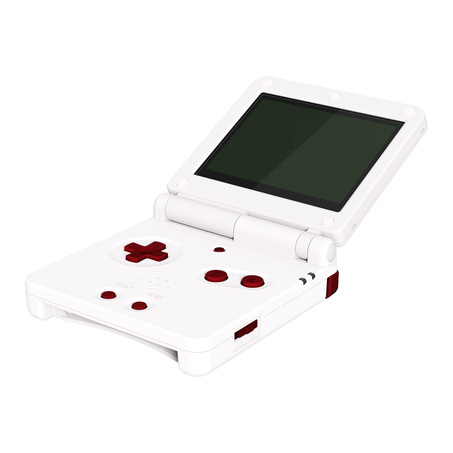 eXtremeRate Scarlet Red Custom Full Set Replacement Buttons for Gameboy Advance SP (GBA SP) - A B L R Power Volume D-Pad Keys | Gaming Accessories for Enhanced Gameplay Experience