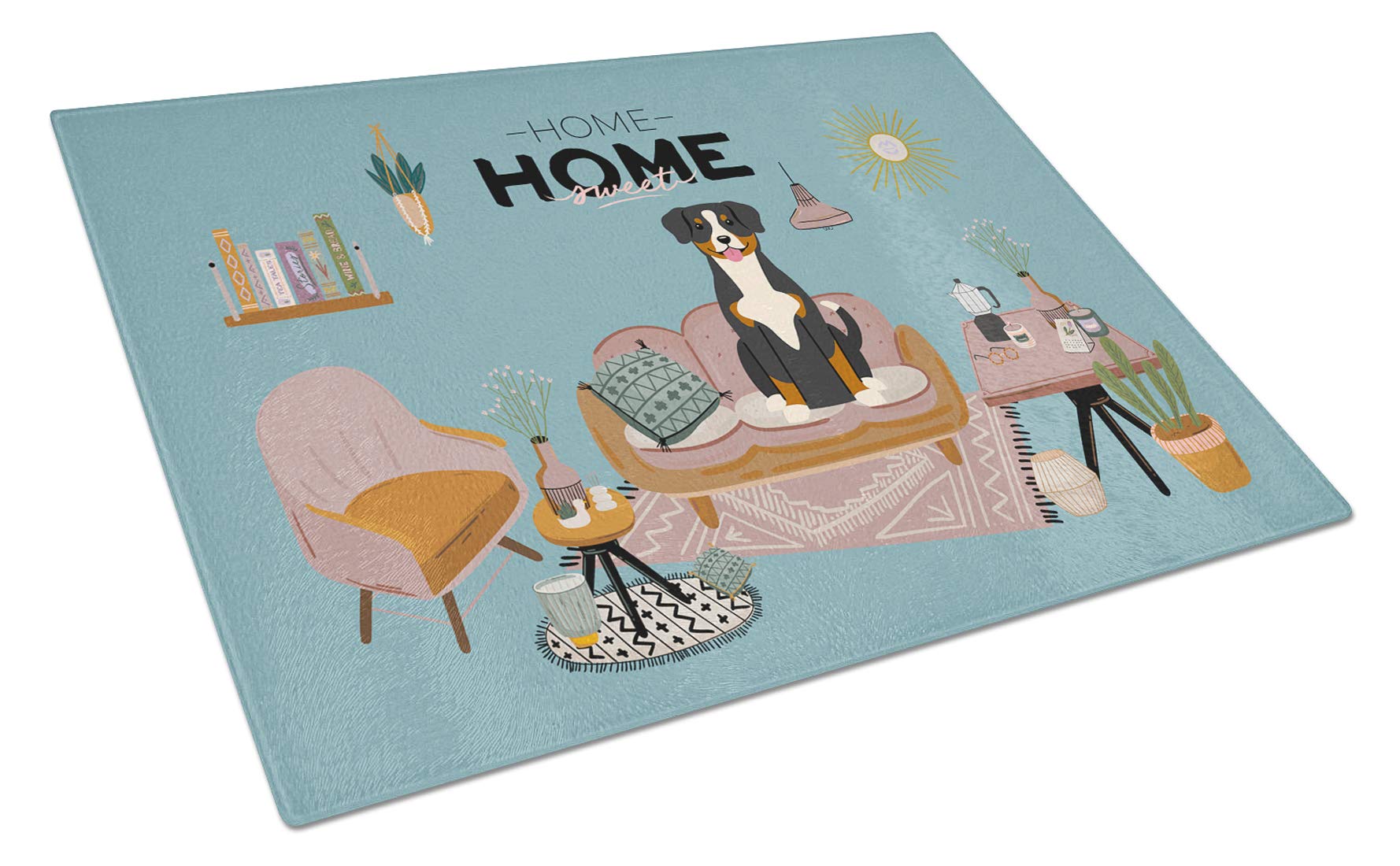 Entlebucher Sweet Home Large Tempered Glass Cutting Board - Durable Kitchen Chopping & Serving Board for Fruits, Vegetables & Cheese - Perfect for Entertaining & Home Decor | Caroline's Treasures CK7883LCB