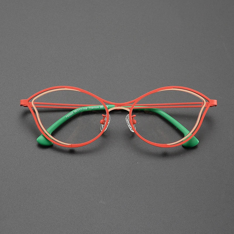 Stylish Titanium Cat Eye Glasses Frame for Women - Lightweight & Durable Eyewear - Perfect for Reading, Office, and Fashion Accessories