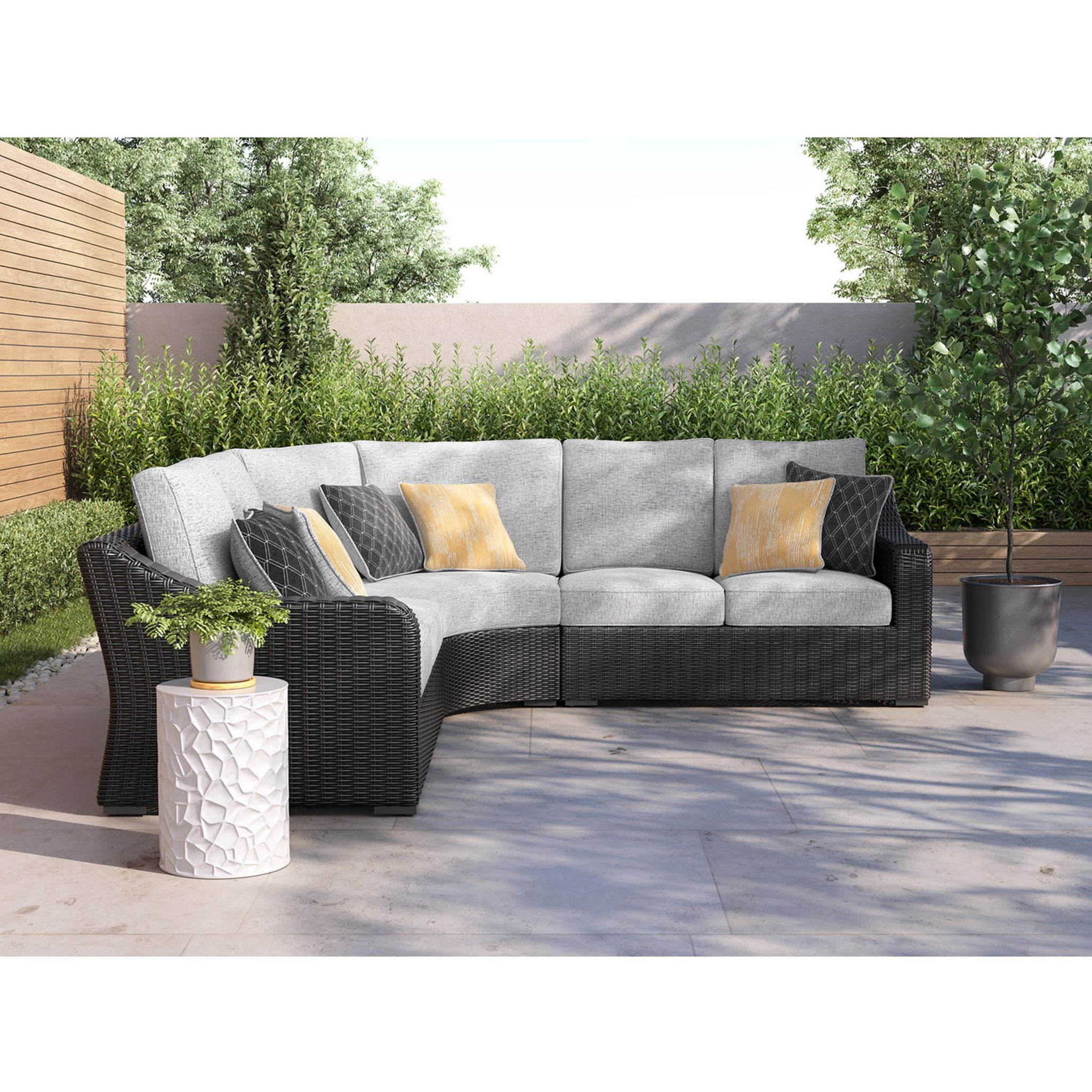 Beachcroft 3-Piece Modular Outdoor Patio Furniture Set - Waterproof Wicker Sofa Sectional with Cushions for Garden, Poolside, Backyard & Balcony