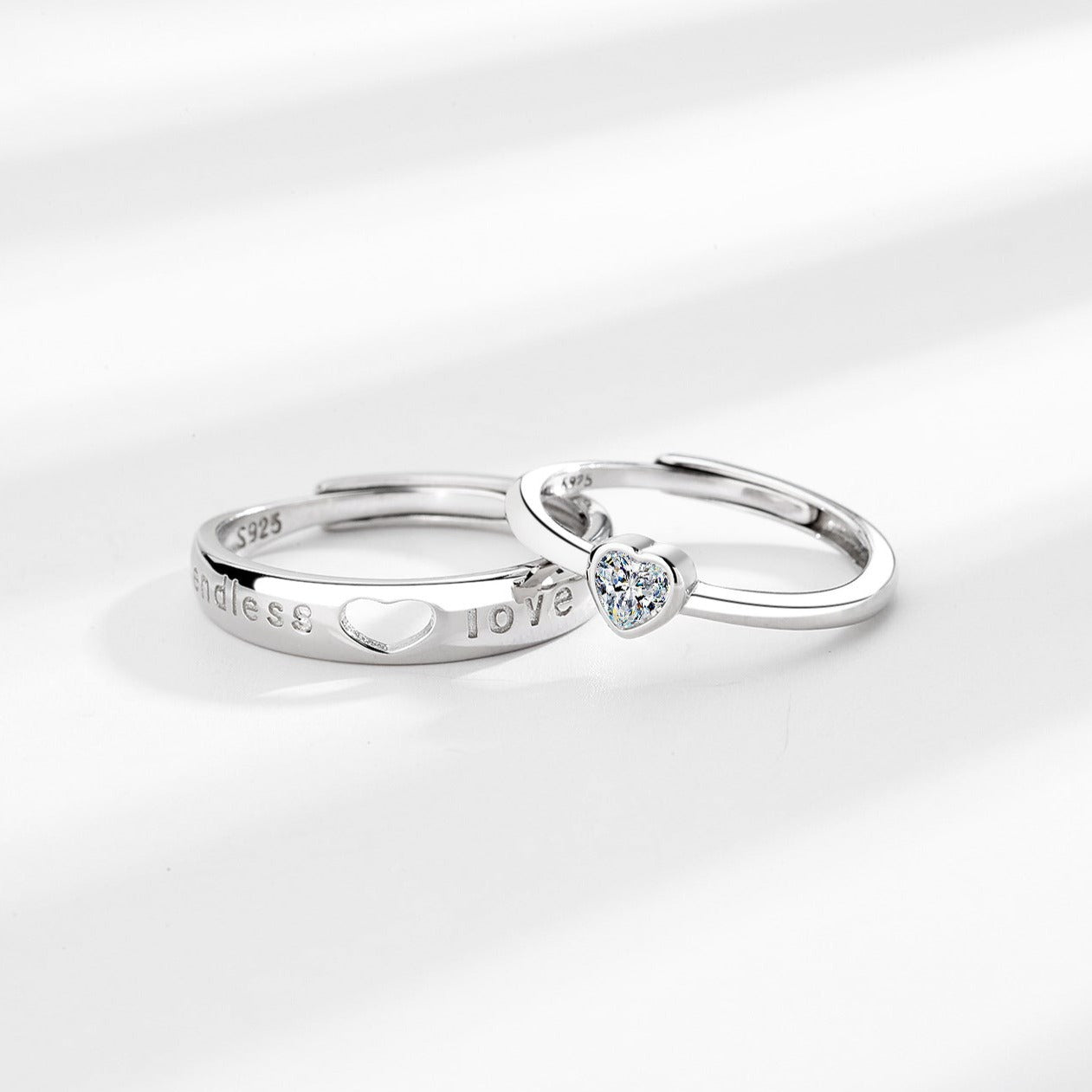 Endless Love Heart Promise Rings for Couples - Sterling Silver 925 Romantic Gift for Her, Wedding, Engagement & Anniversary - Perfect for Valentine's Day & Special Occasions