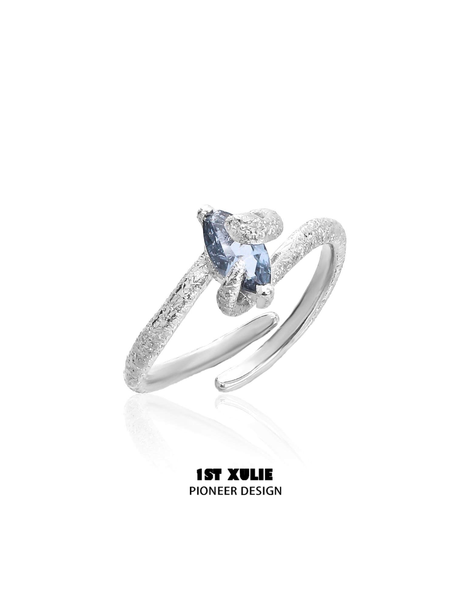 Frozen Serpent Girl S925 Sterling Silver Zircon Ring for Women - Elegant Snake Jewelry for Party, Date Night & Gothic Fashion Accessories