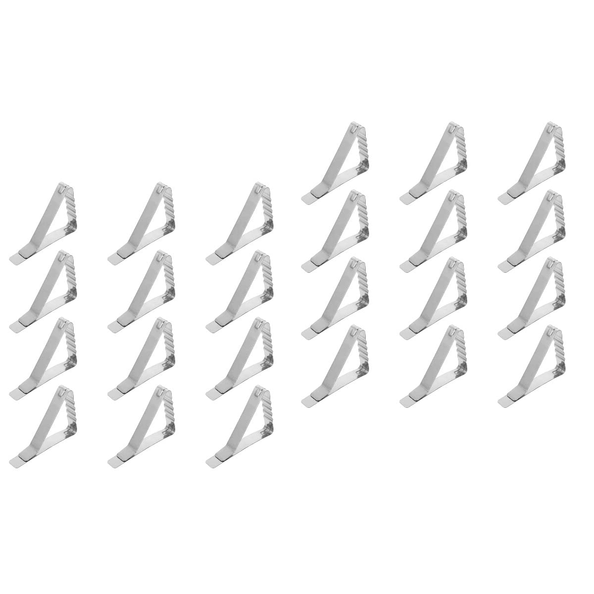 24 Pack Stainless Steel Wave Tablecloth Clips - Adjustable Outdoor Picnic Table Clamps for Indoor/Outdoor Use - Secure Table Linens for Parties, BBQs, Weddings & Dining Events