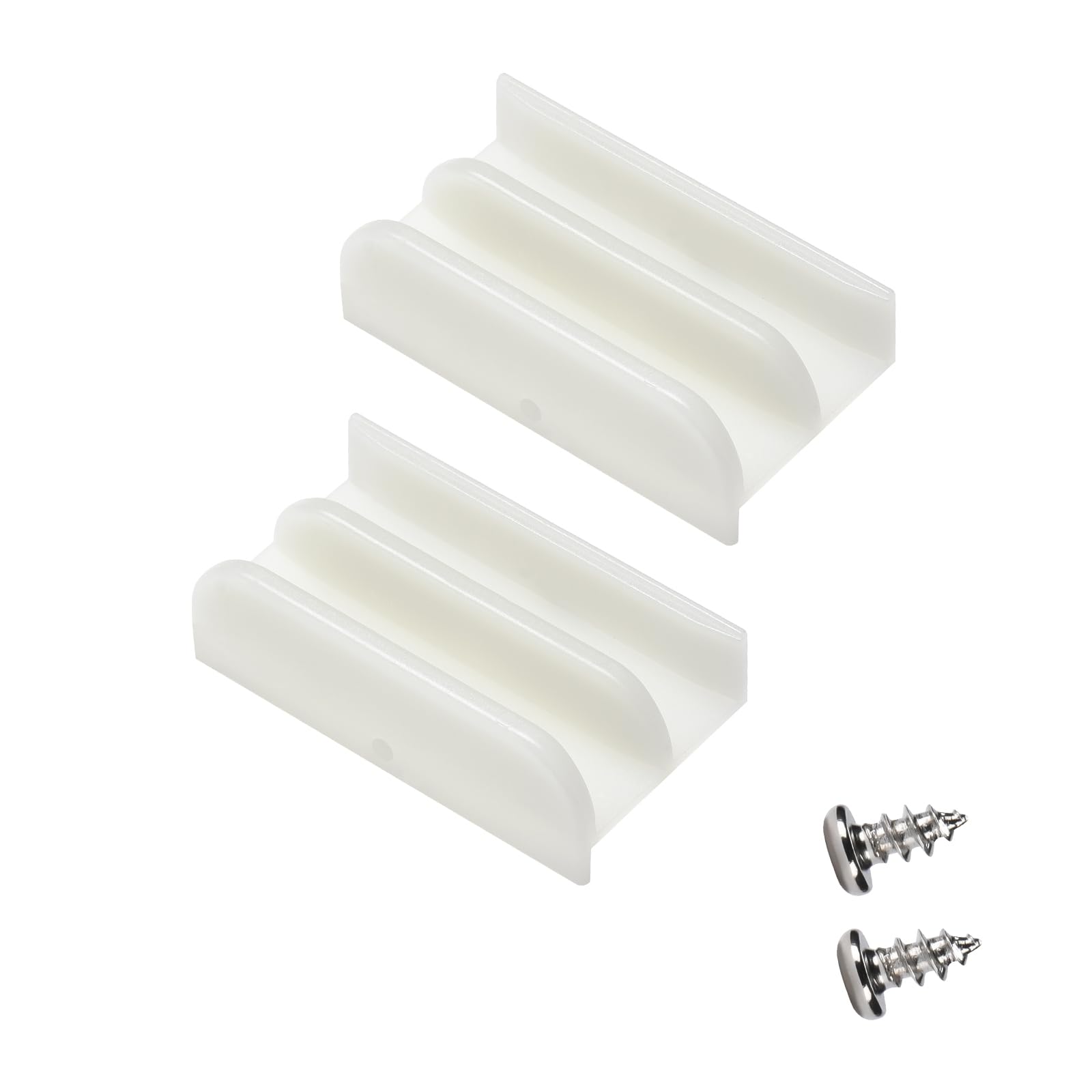 M6219 Sliding Shower Door Bottom Guide - 1/2 Inch Plastic Channel Track for Glass Shower Doors (2 Pack) - Durable Shower Door Hardware for Smooth Sliding & Secure Installation - Perfect for Bathroom Renovation & Shower Enclosure Maintenance