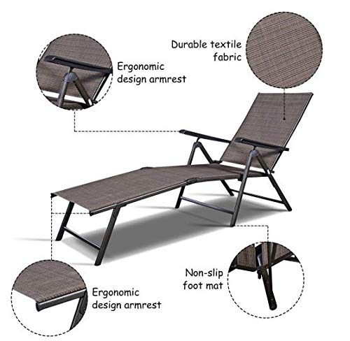 Premium Adjustable Outdoor Lounge Chaise - Waterproof & Foldable Patio Chair for Poolside, Beach, Garden Relaxation