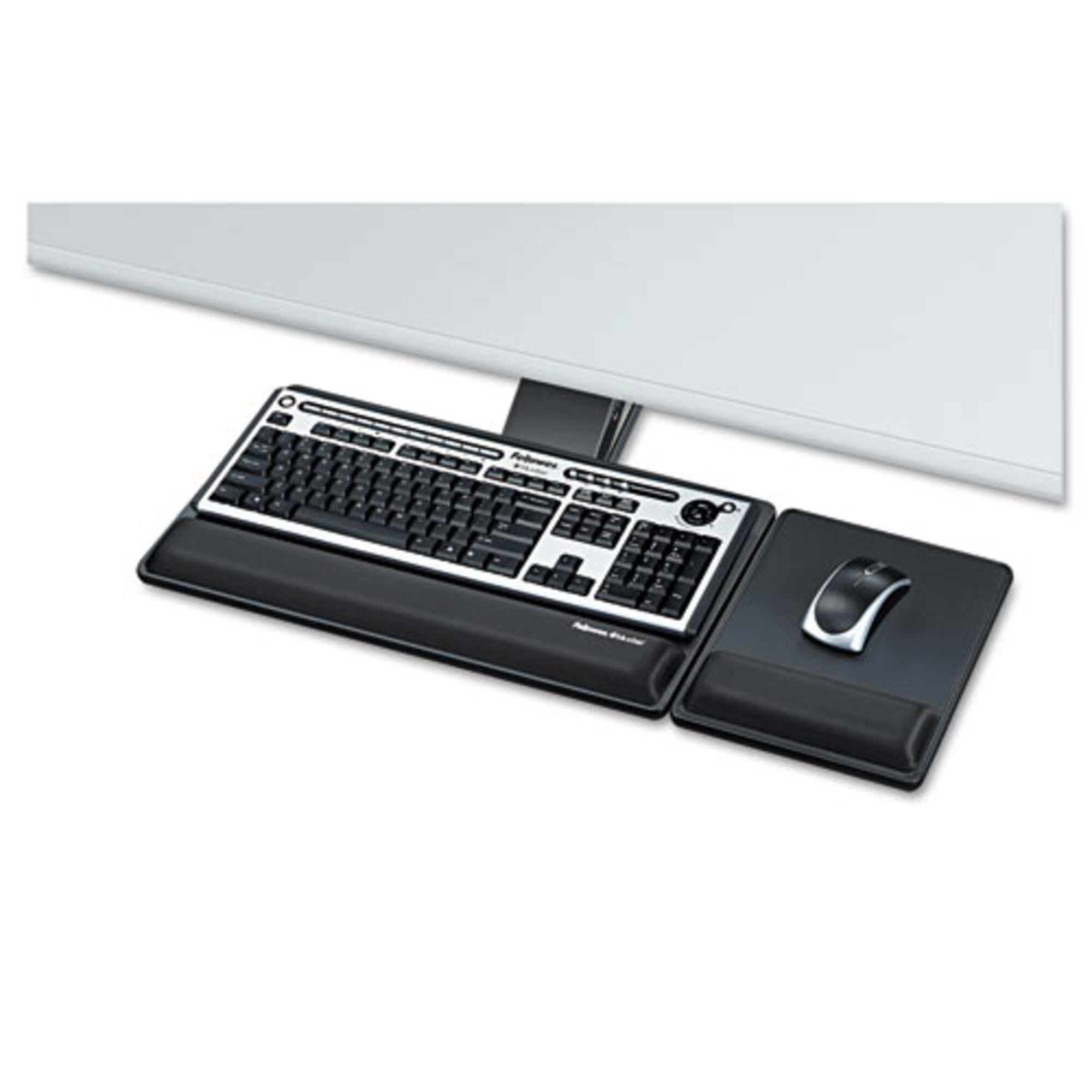 Fellowes Designer Suites Premium Keyboard Tray - Ergonomic Under Desk Slide-Out Keyboard Tray for Office & Home Workspace (Model FEL8017901) | Perfect for Computer Desks, Gaming Setups & Workstations