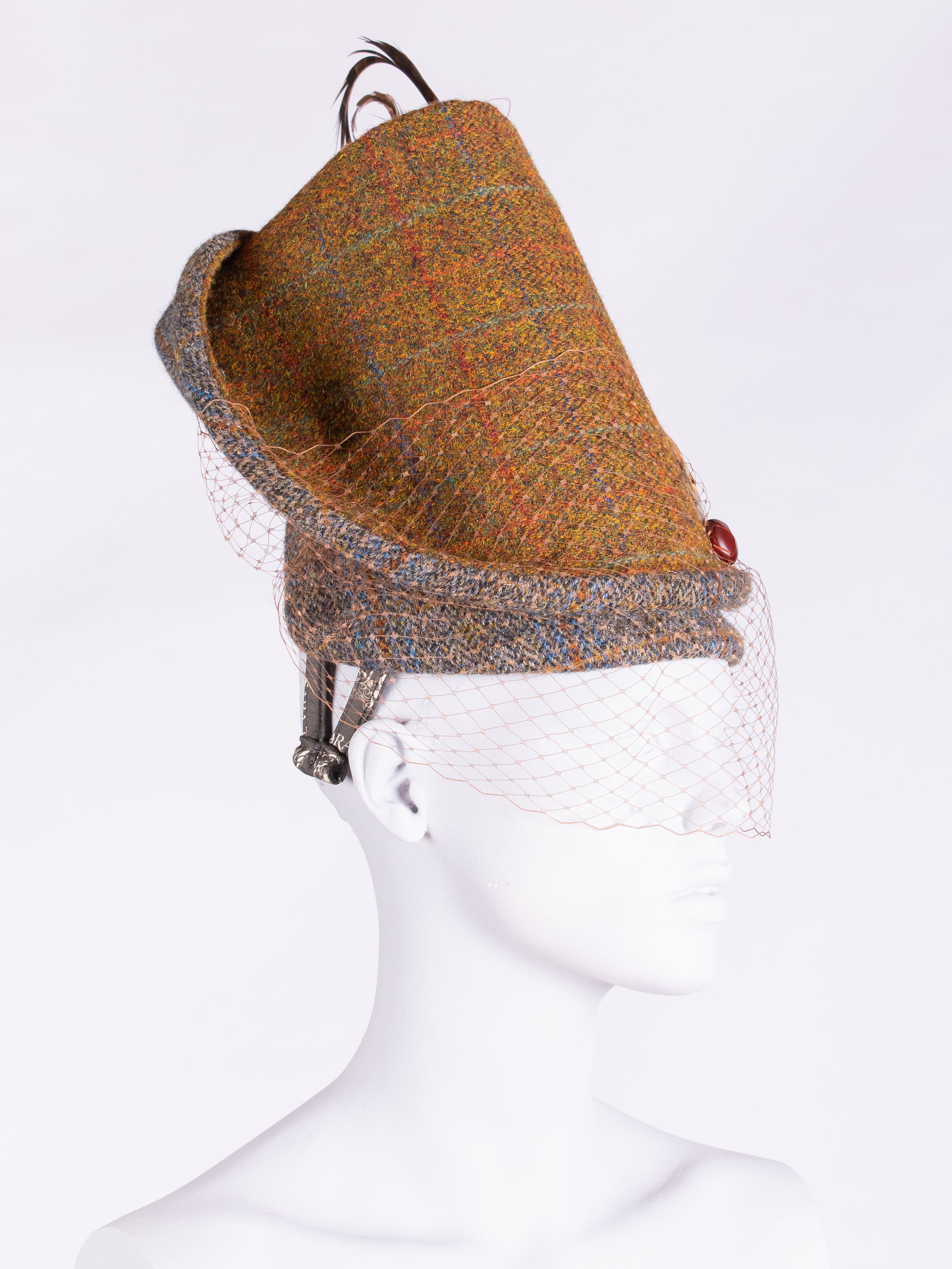 Highland Duchess Wedding Veil - Rust & Sage Bridal Headpiece for Rustic and Boho Weddings