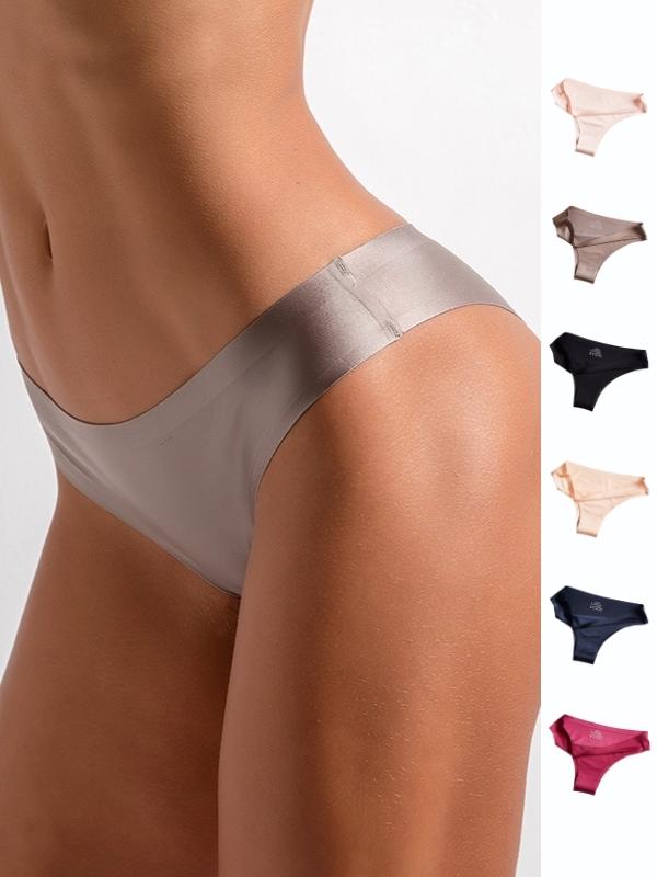 ZASUWA Women's Solid Color Ice Silk Shorts - Comfortable Thong Underwear for Sleep, Lounge & Everyday Wear
