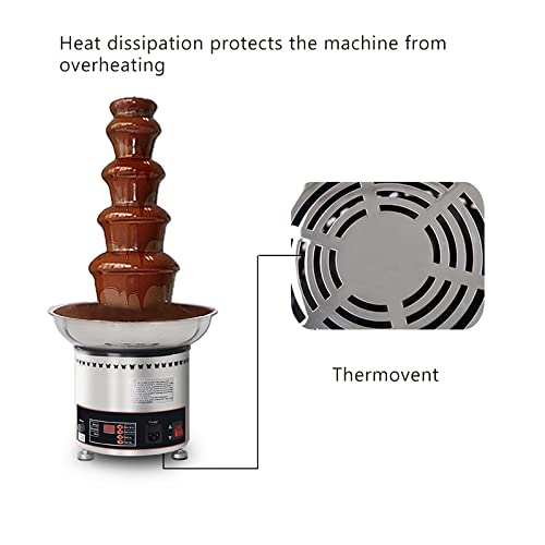 Commercial Chocolate Fondue Fountain Machine - 5 Tier Stainless Steel Melting Warmer for Chocolate, Candy, Butter & Cheese | Large Capacity Waterfall Design for Parties, Weddings & Catering Events