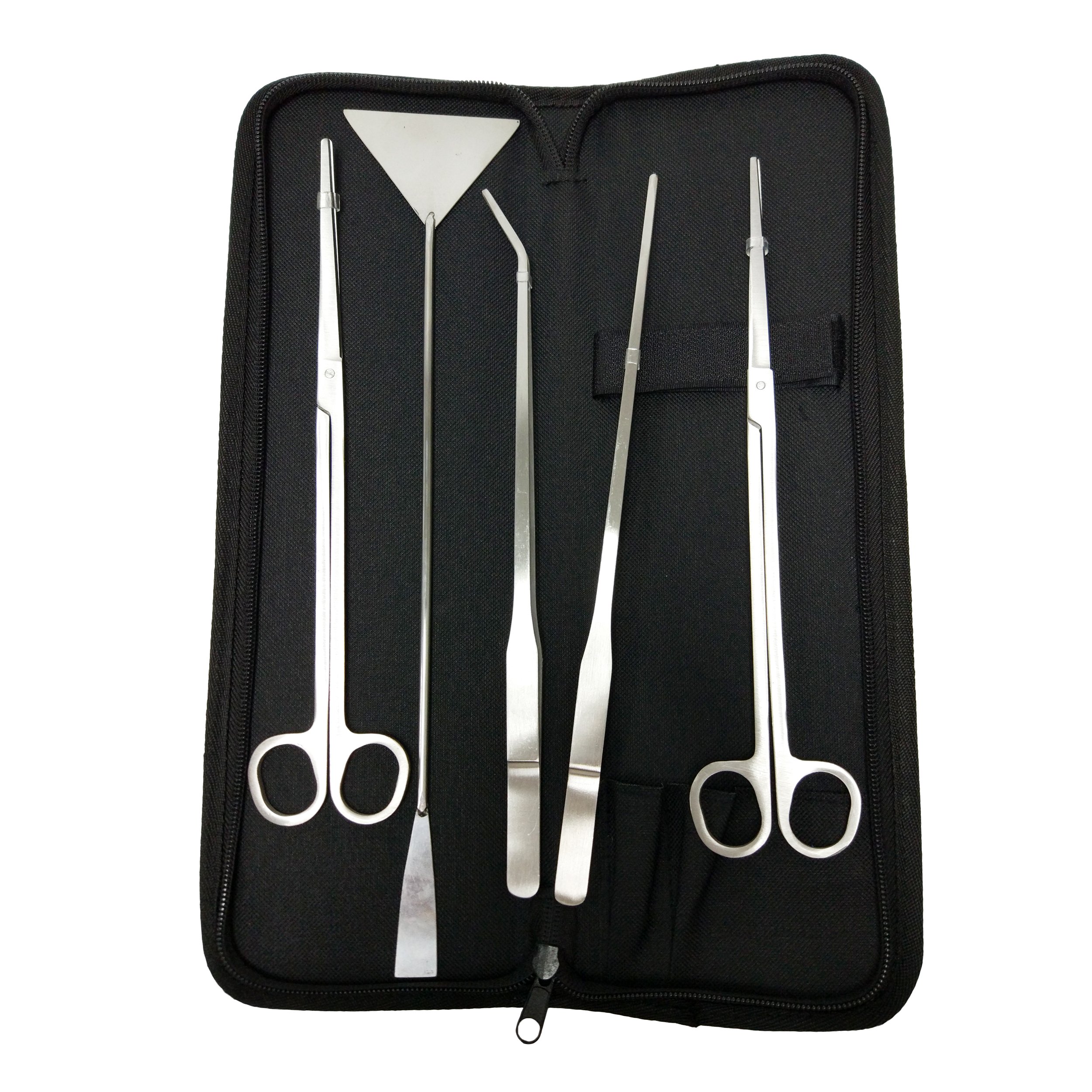 **Signstek 5-in-1 Stainless Steel Aquarium Tool Set – Long Tweezers, Scissors & Spatula for Fish Tank Cleaning, Aquatic Plants, Reptiles & Invertebrates | Perfect for Aquascaping, Terrariums & Pet Care**
