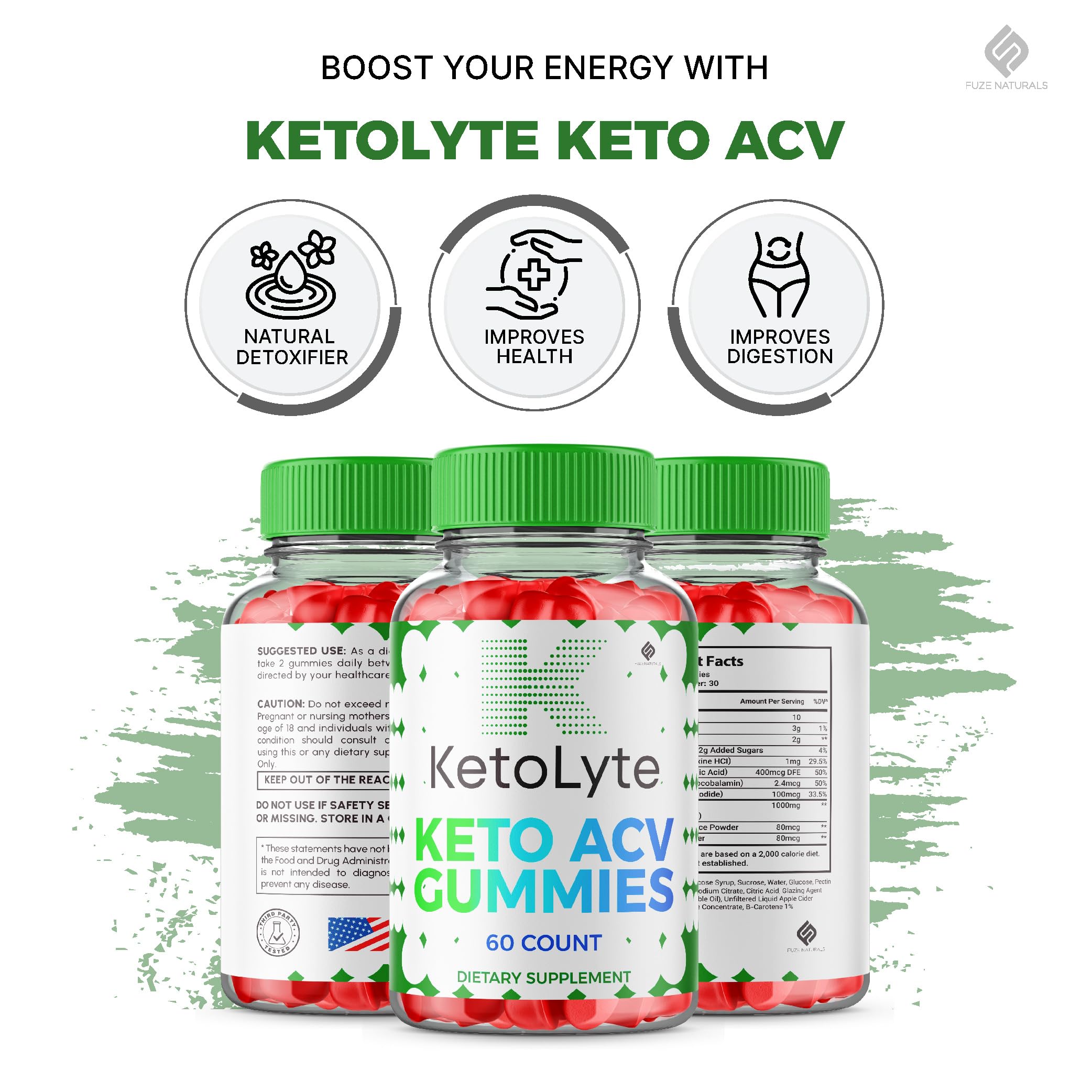 (2 Pack) Ketolyte Keto ACV Gummies 1000mg - Apple Cider Vinegar Keto Supplement with Vitamins for Women & Men - Supports Ketosis & Weight Loss - 120 Gummies for Daily Energy & Wellness Boost