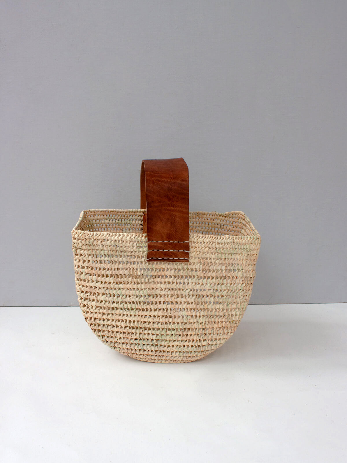 Half Moon Forage Basket - Natural Tan Wicker Harvest Basket for Farmers Market, Picnics & Home Decor | Rustic Farmhouse Style Storage & Display