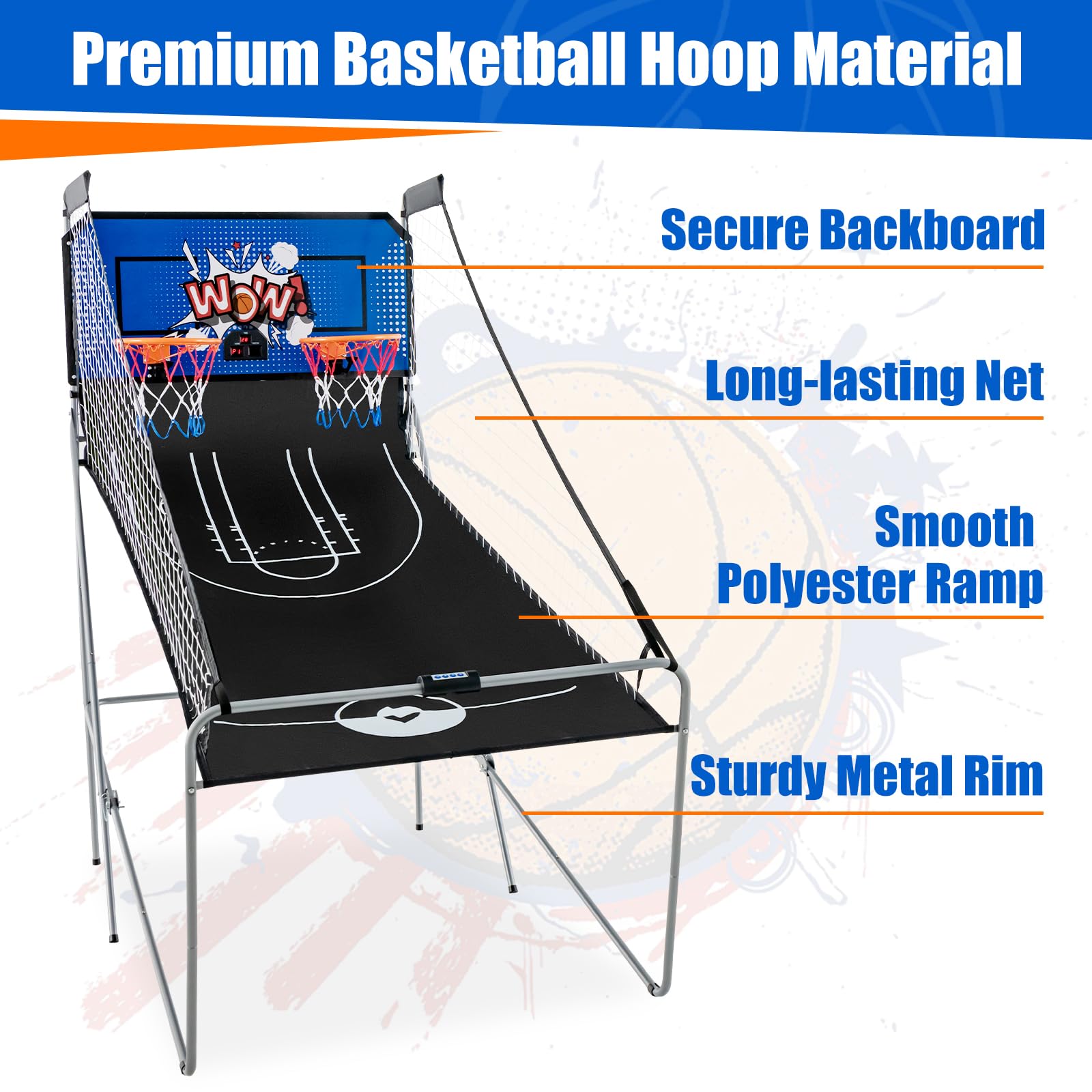 Giantex Dual Shot Electronic Basketball Arcade Game - 8 Game Modes, 2 Hoops & 4 Balls with Air Pump & LCD Scoreboard - Fun Indoor Sports Game for Adults & Kids - Perfect for Home, Office, Game Room and Party Entertainment
