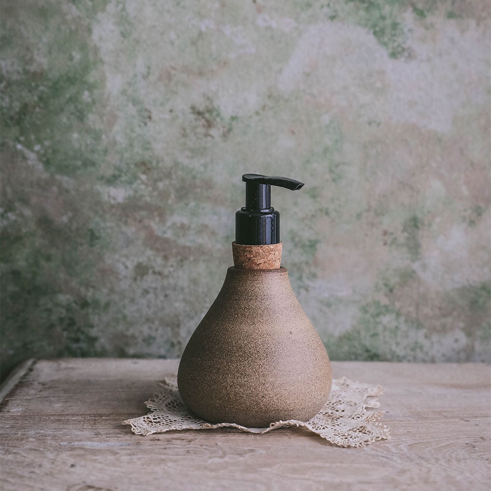 Handmade Ceramic Soap Dispenser for Bathroom & Kitchen - Elegant Liquid Soap Pump for Modern Farmhouse, Spa, and Luxury Home Decor