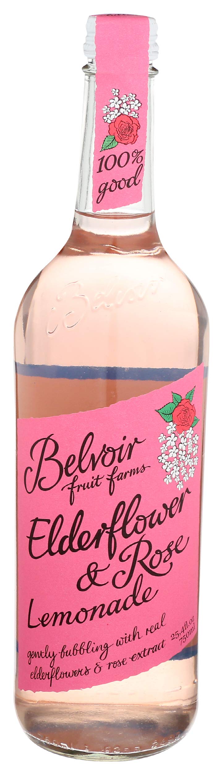 Belvoir Elderflower & Rose Natural Sparkling Drink - 750ml Bottle | Refreshing Floral Beverage for Parties, Picnics & Special Occasions
