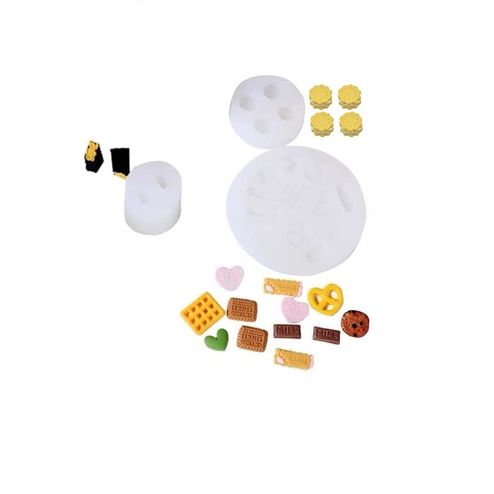 3pcs Silicone Cookie Molds Set - Sandwich & Chocolate Bar Shapes for Cake Decorating, Fondant, Cupcakes, Sugar Craft, Resin & Polymer Clay | Perfect for Baking, DIY Desserts & Party Treats