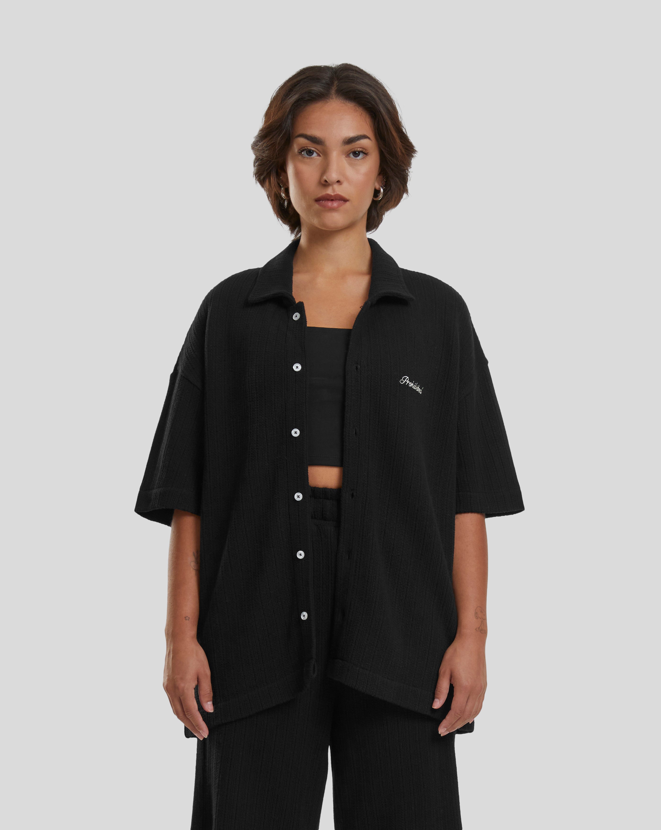 Portofino Black Men's Casual Shirt - Slim Fit Button Down Shirt for Business, Office, and Everyday Wear