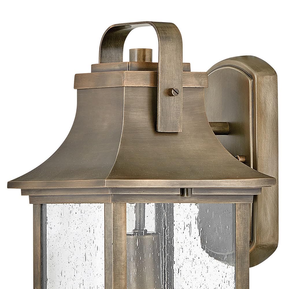 Hinkley Grant Collection One Light Medium Outdoor Wall Mount - Burnished Bronze with Clear Seedy Glass - Perfect for Porch, Patio, and Garden Lighting