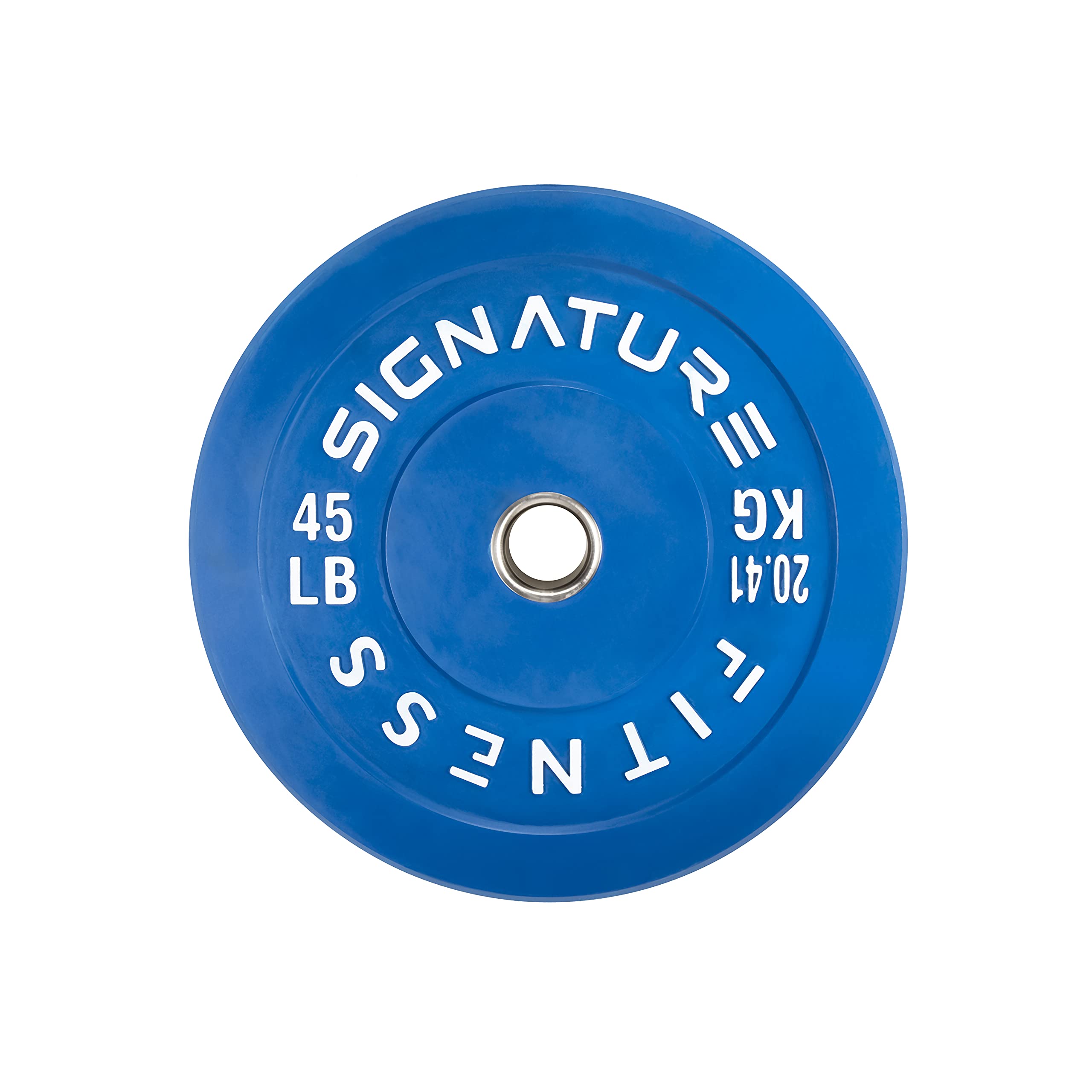 Signature Fitness 2 Inch Olympic Bumper Plates - 45LB Weight Plate with Steel Hub for CrossFit, Powerlifting & Home Gym - Durable Rubber Coated Bumper Plates for Weight Training & Strength Workouts
