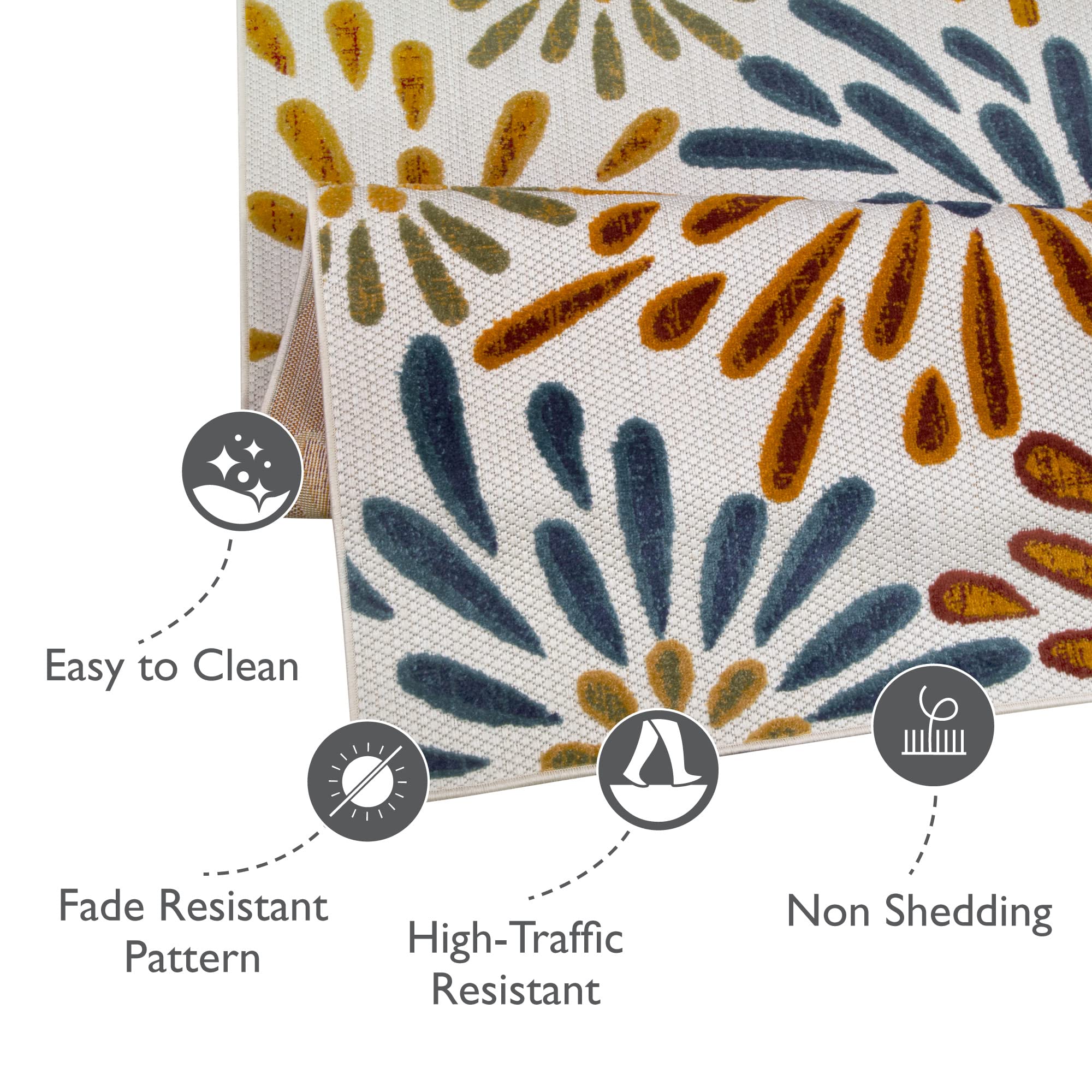 Leick Home 595439 Modern Floral Area Rug - 7'10