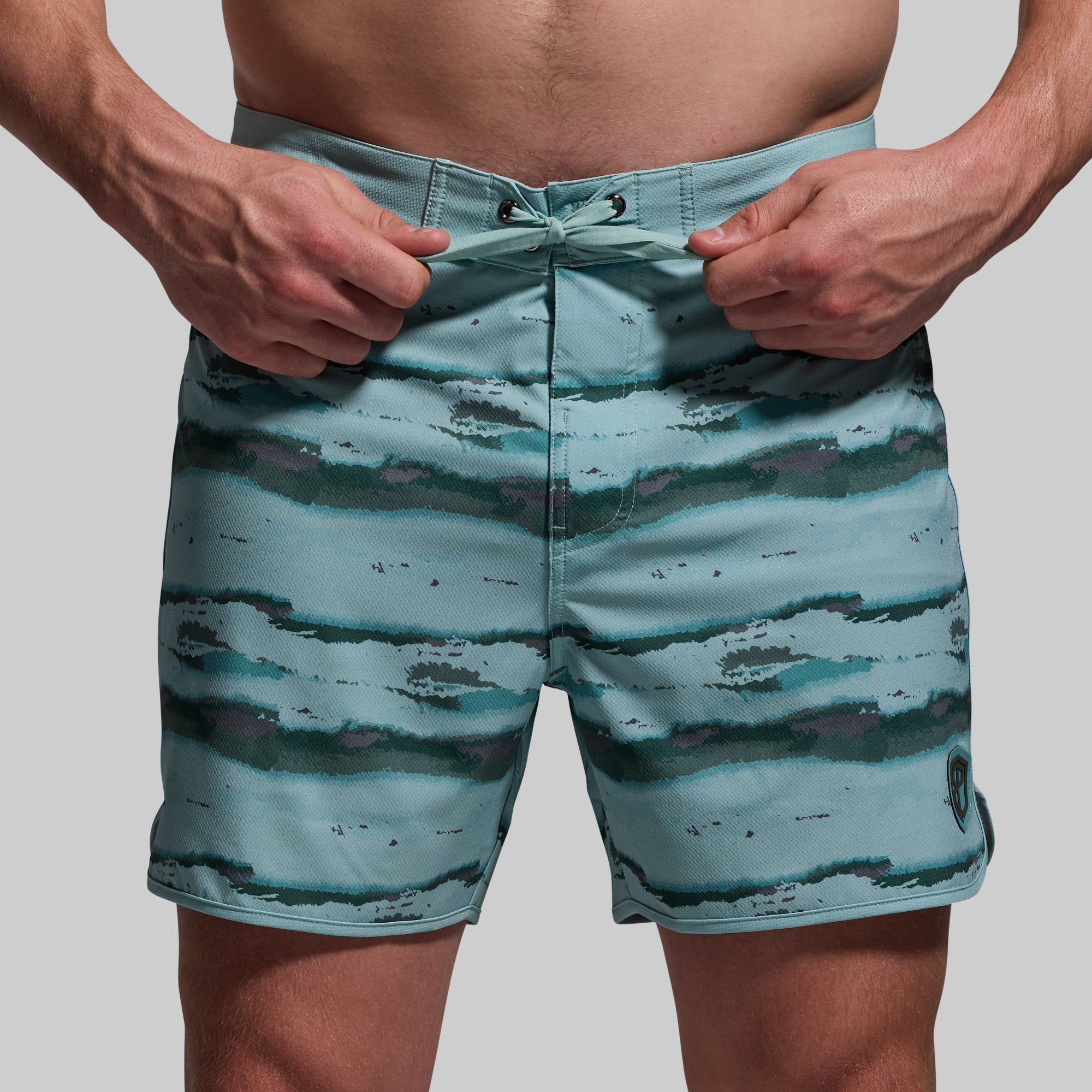 Men's Camo Wave Print Island Shorts - Quick-Dry Swim Trunks for Beach, Pool & Summer Outdoor Activities