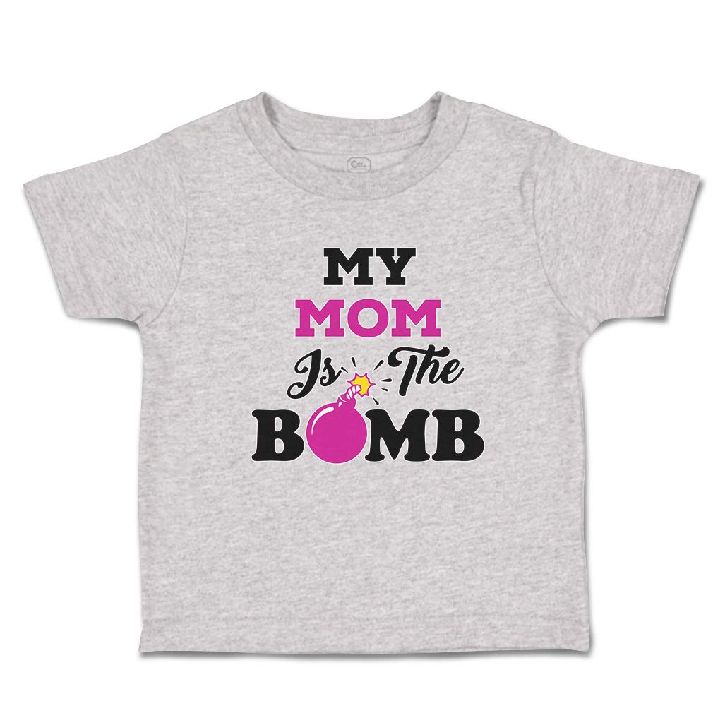 Custom Personalized Toddler T-Shirt - My Mom is The Bomb - 100% Cotton Boys & Girls Tee - Cute Baby Outfit for Birthday, Family Photos & Everyday Wear