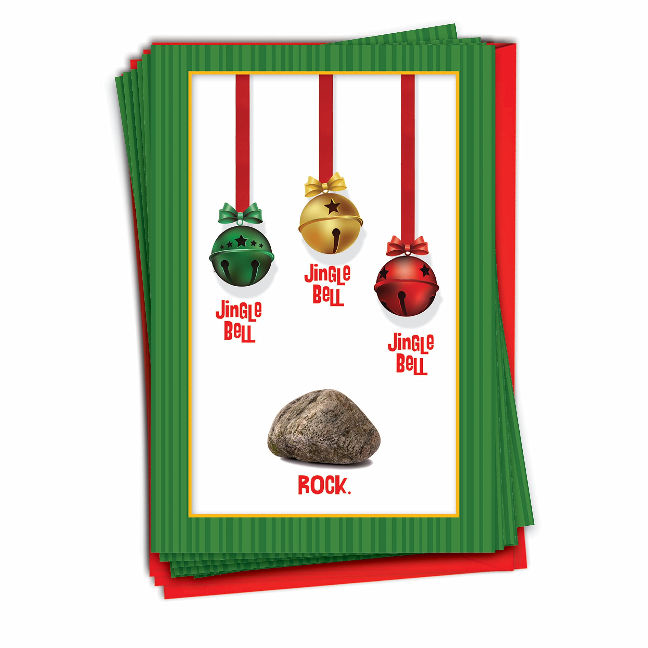 12 Pack Funny Christmas Greeting Cards with Envelopes - Humorous Holiday Cards for Men & Women - Jingle Bell Rock Design B5954 | Perfect for Office Parties, Family Gatherings & Secret Santa Exchanges