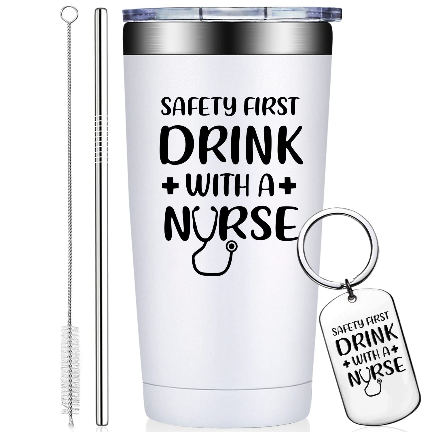 Premium 20oz Insulated Nurse Tumbler - Best Appreciation Gift for Nurses, Practitioners & Nursing Students - Perfect for Nurses Week, Graduation & Clinical Shifts - Keeps Drinks Hot/Cold for Hours