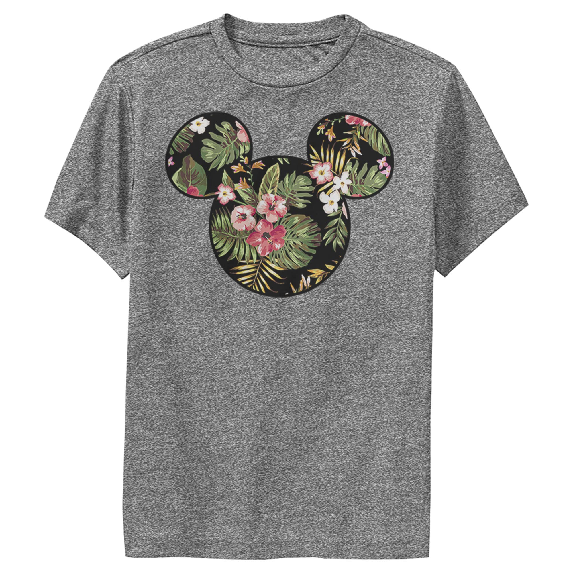 Disney Floral Mickey Mouse Boys Performance T-Shirt - Soft & Breathable Cotton Tee for Kids, Boys, and Toddlers - Perfect for Playdates, School, and Casual Outings