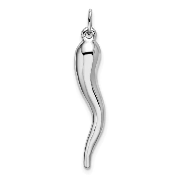 14K Solid White Gold Italian Horn Necklace - Cornicello Lucky Charm Pendant for Protection & Good Fortune | Perfect Gift for Birthday, Anniversary & Special Occasions