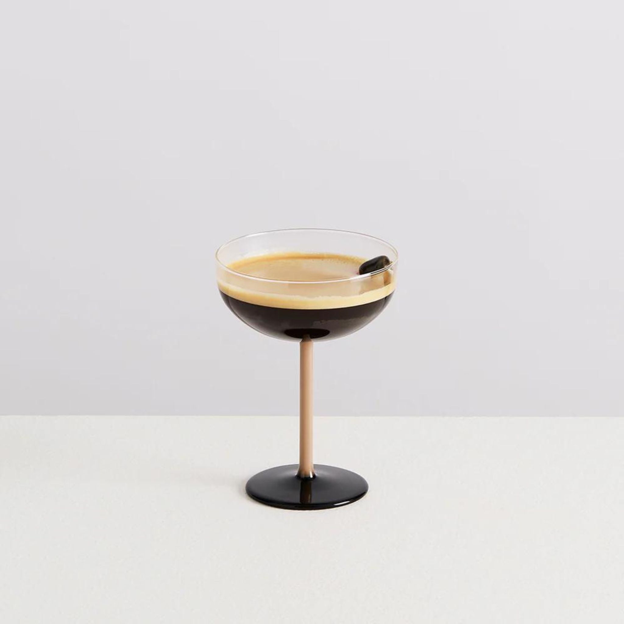 MAISON BALZAC L'Espresso Martini Glass Set - Elegant Cocktail Glasses in Black, Beige & Clear for Home Bar, Dinner Parties & Gifts