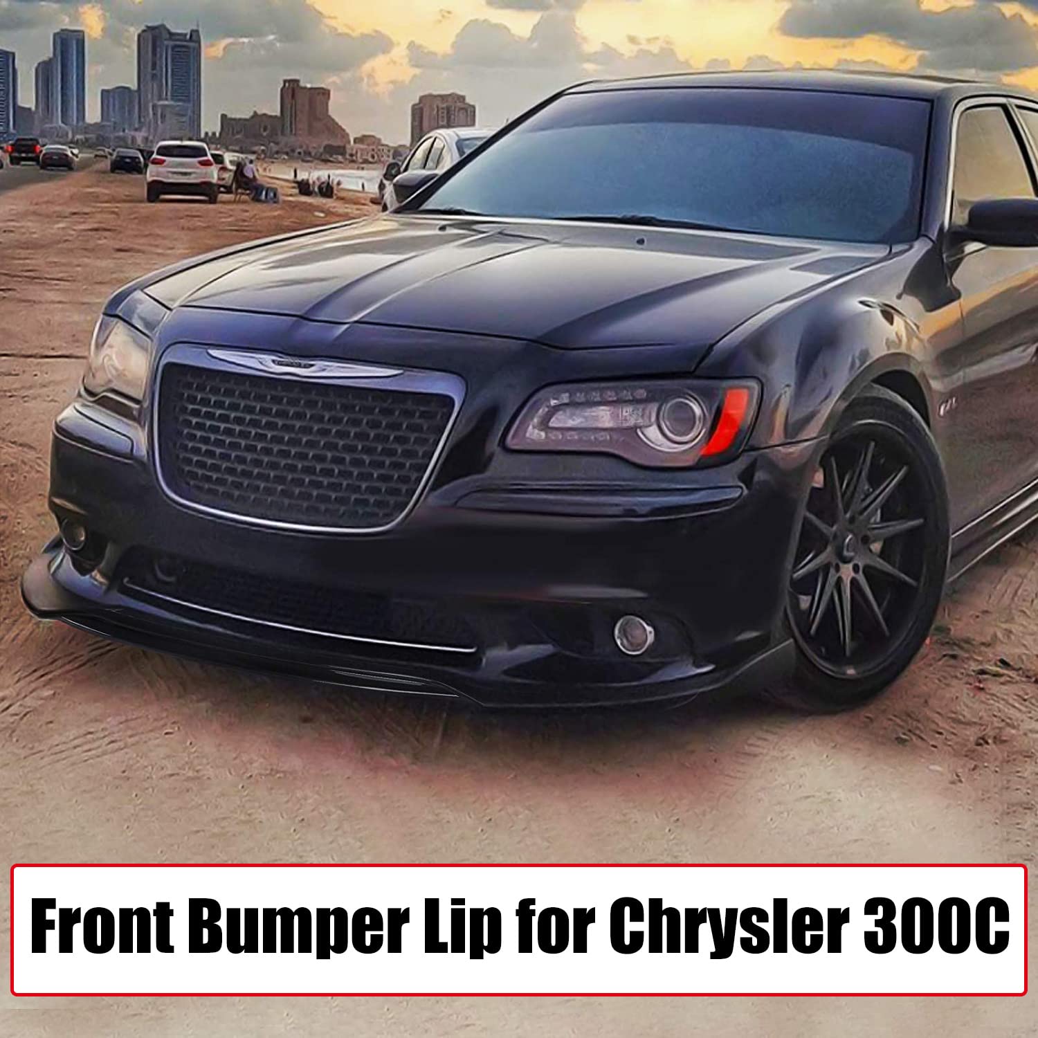 Carbon Fiber Front Bumper Lip Chin Splitter for 2015-2020 Chrysler 300C - 3PCS Bumper Lip Diffuser Kit | Aggressive Styling & Enhanced Aerodynamics for Street Racing & Car Shows