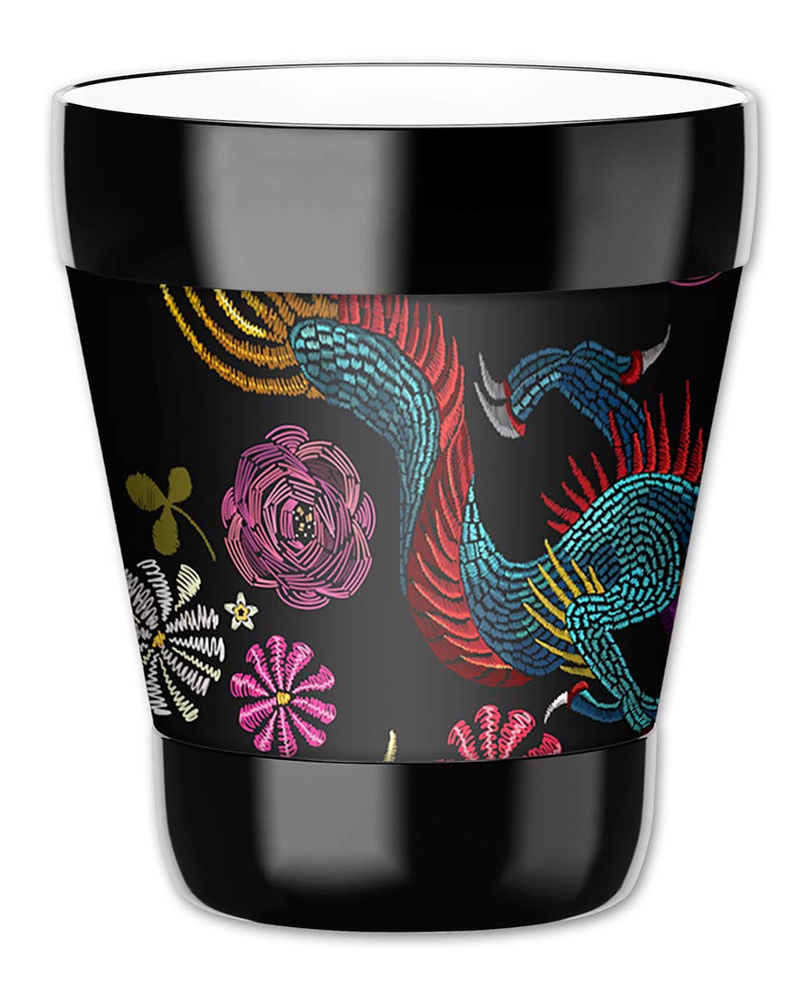12oz Insulated Low Ball Tumbler with Removable Wetsuit Cover - Colorful Dragon Design for Cocktails, Iced Coffee & Cold Drinks - Perfect for Home Bars, Parties & Outdoor Use