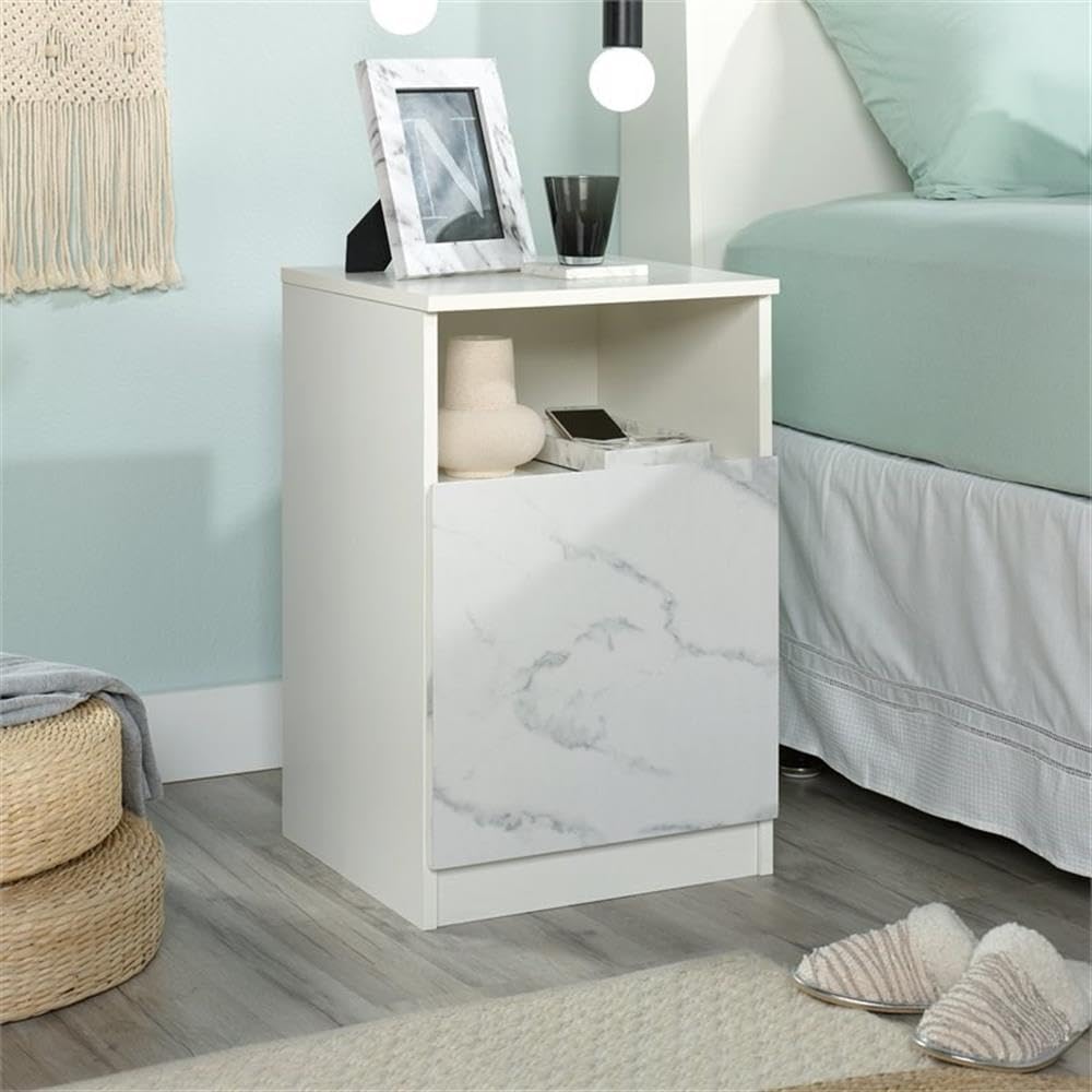 Pemberly Row Engineered Wood Nightstand with Open Storage in Pearl Oak - Modern Bedside Table for Bedroom, Living Room & Guest Room
