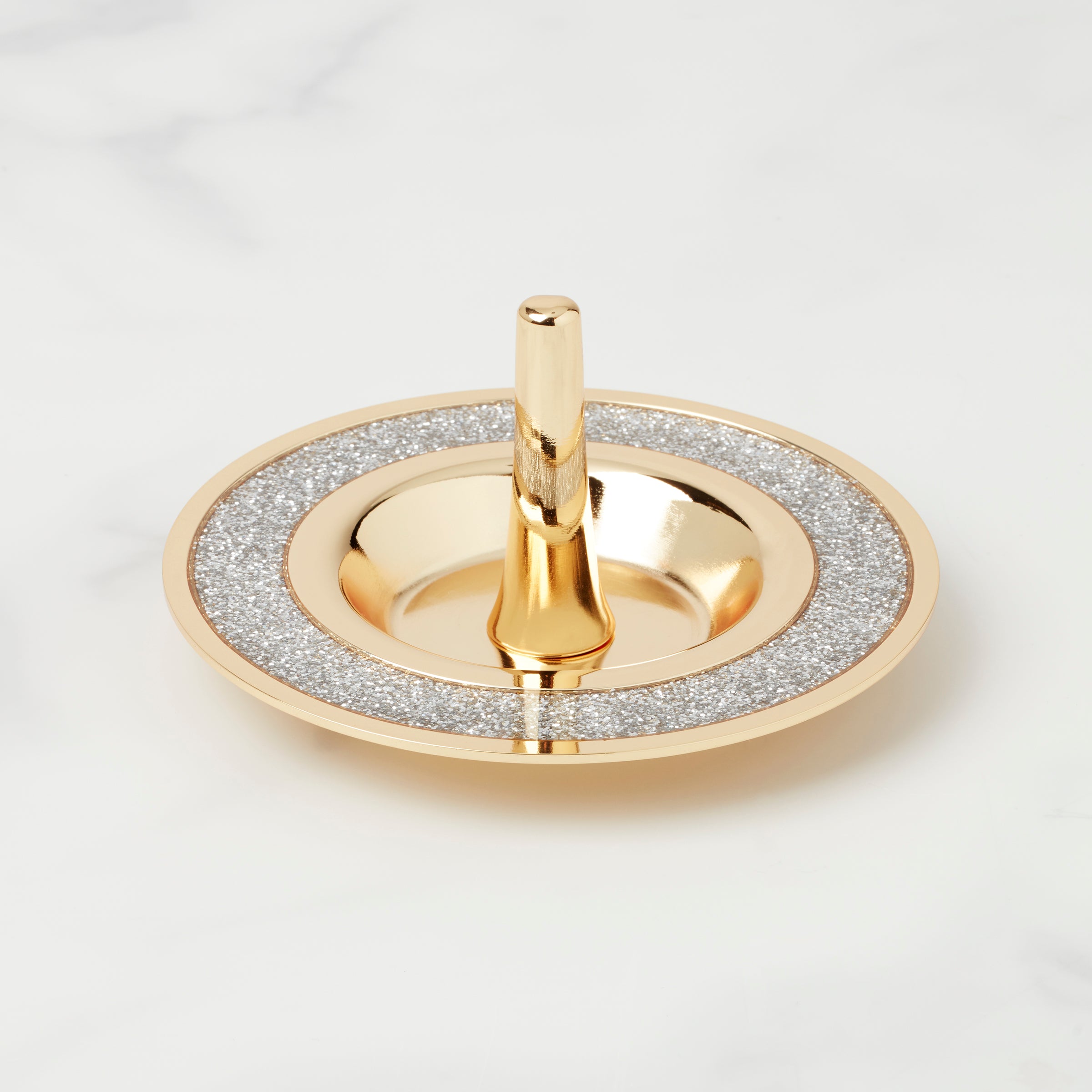Elegant Silver Glitter Ring Dish - Perfect for Jewelry Storage & Home Decor | Wedding, Bridal Shower Gift Idea