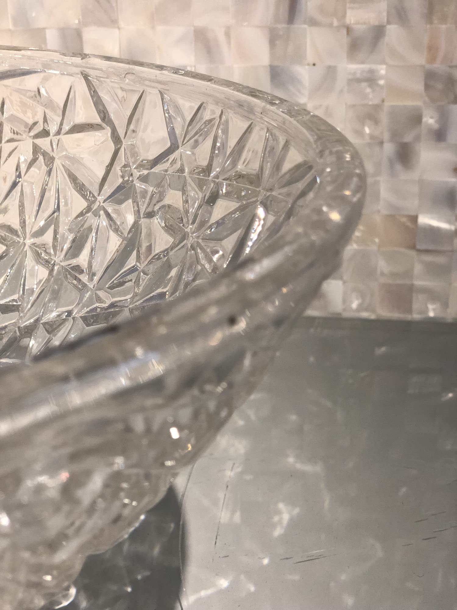 Premium Crystal Glass Vessel Sink - Oval Ice Clear Bathroom Vanity Countertop Sink with Pop-Up Drain | Glossy Surface Finish | Modern Luxury for Spa, Hotel & Upscale Home Bathrooms | FW-LA619