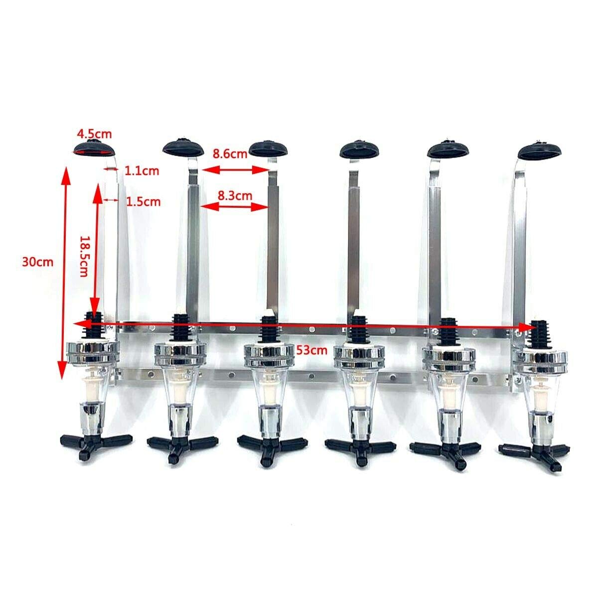 ECUTEE Wall Mounted 6-Bottle Liquor Dispenser - Wine & Beverage Pouring System for Home Bar, Party, Restaurant - Perfect for Beer, Soda, Coke, Fizzy Drinks & Mixed Cocktails