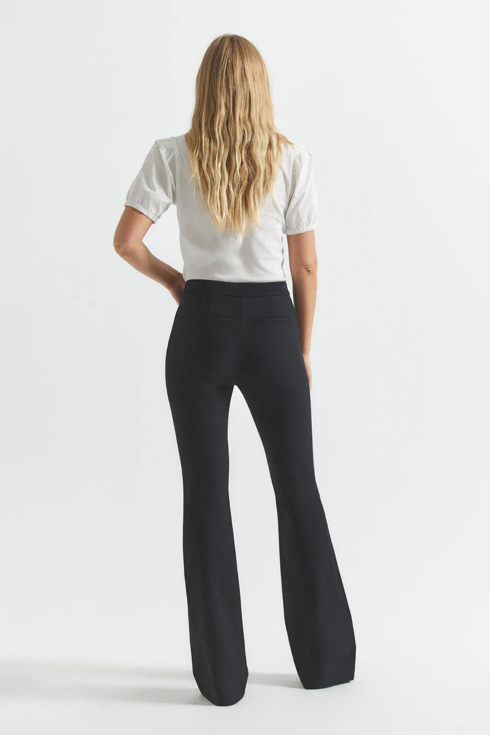 Crosby Flare Trousers for Women - High Waist Stretch Bootcut Pants in Black | Perfect for Casual Wear, Office & Night Out