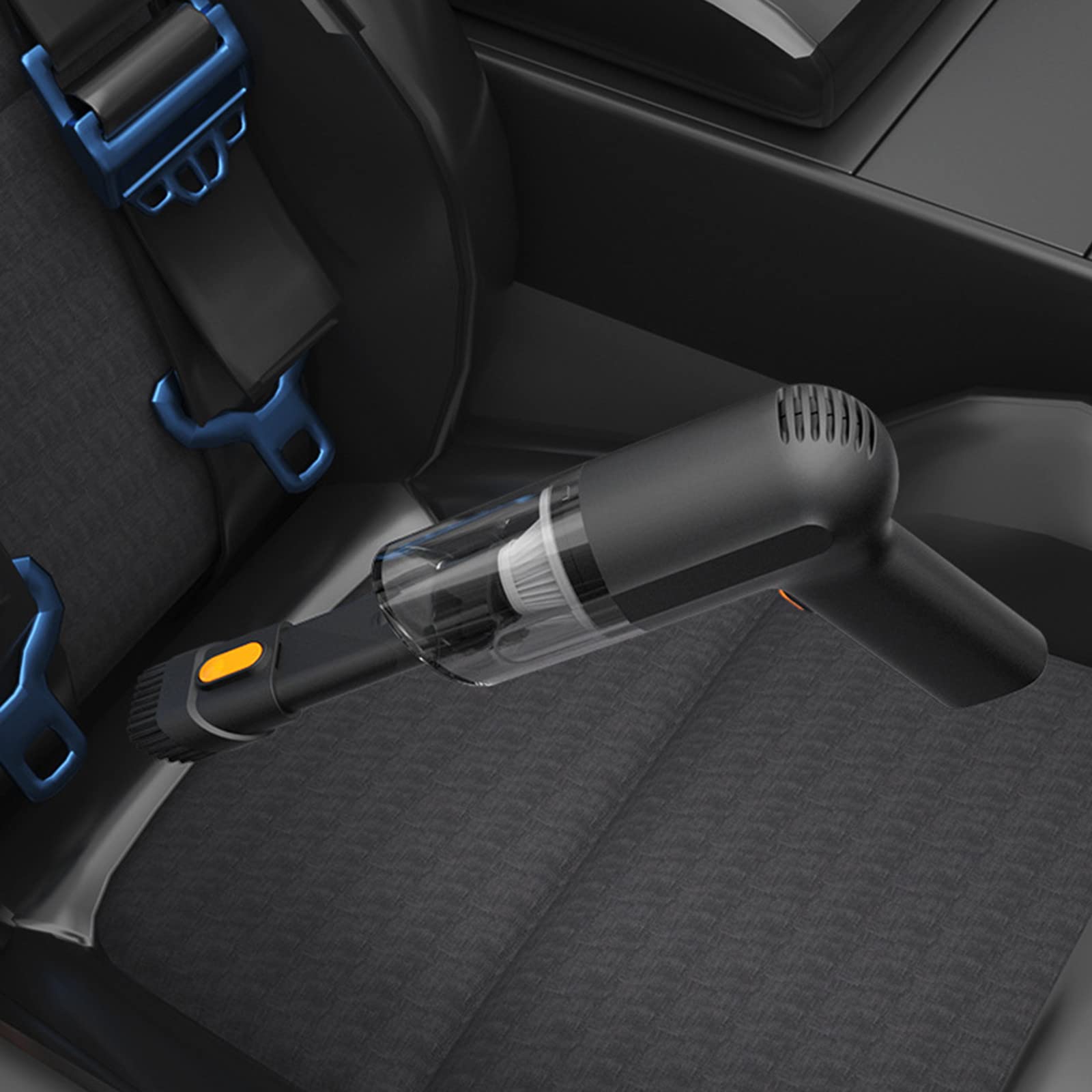 Portable Car Vacuum Cleaner - Mini Lightweight Handheld Vacuum with Powerful Suction for Auto Detailing | Ideal for Car Interior Cleaning, Home Use & Small Spaces | Compact Car Accessory Kit (Black)