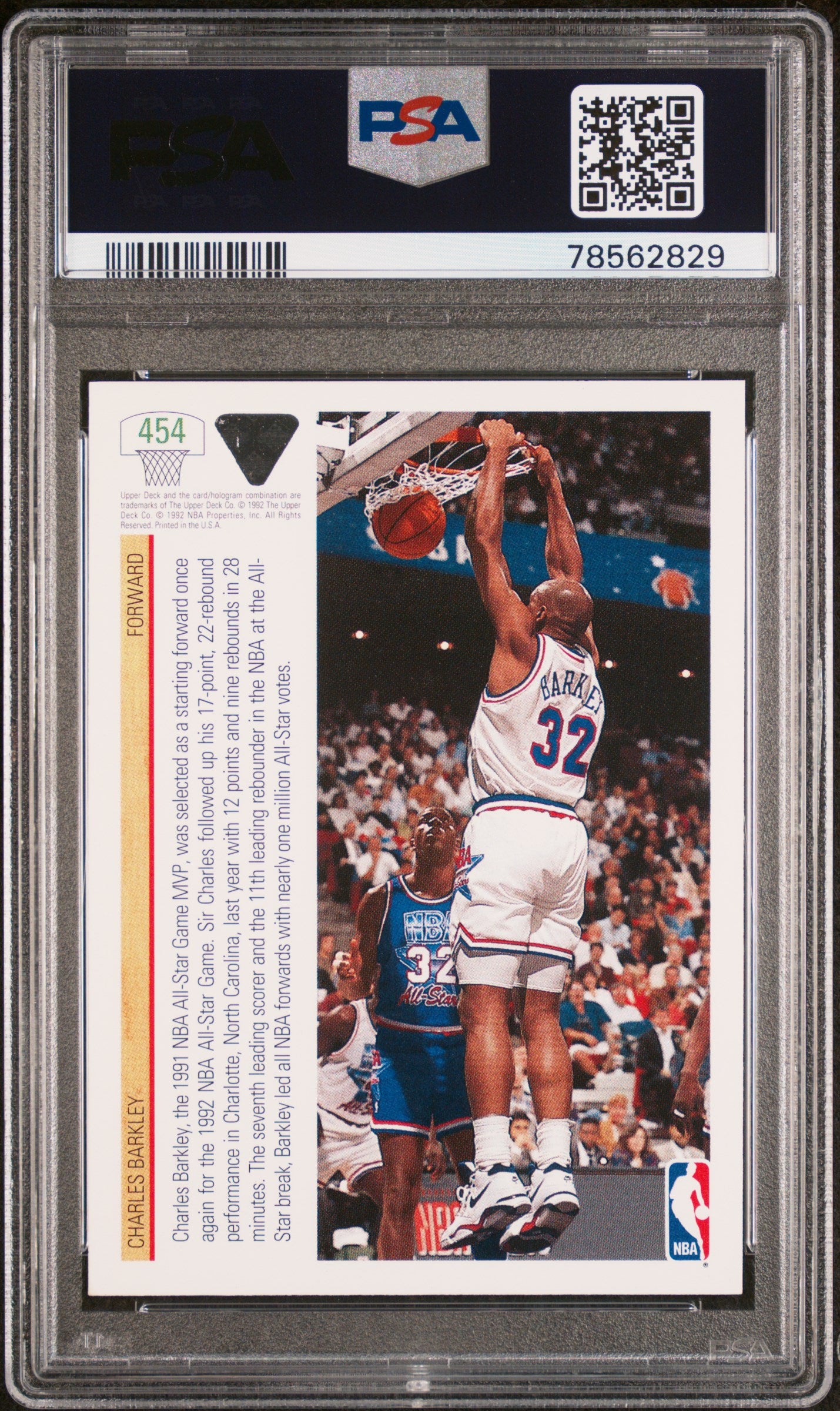1991 Upper Deck Charles Barkley #454 PSA 10 Gem Mint Basketball Card - Perfect for Collectors, Investors & Sports Memorabilia Enthusiasts
