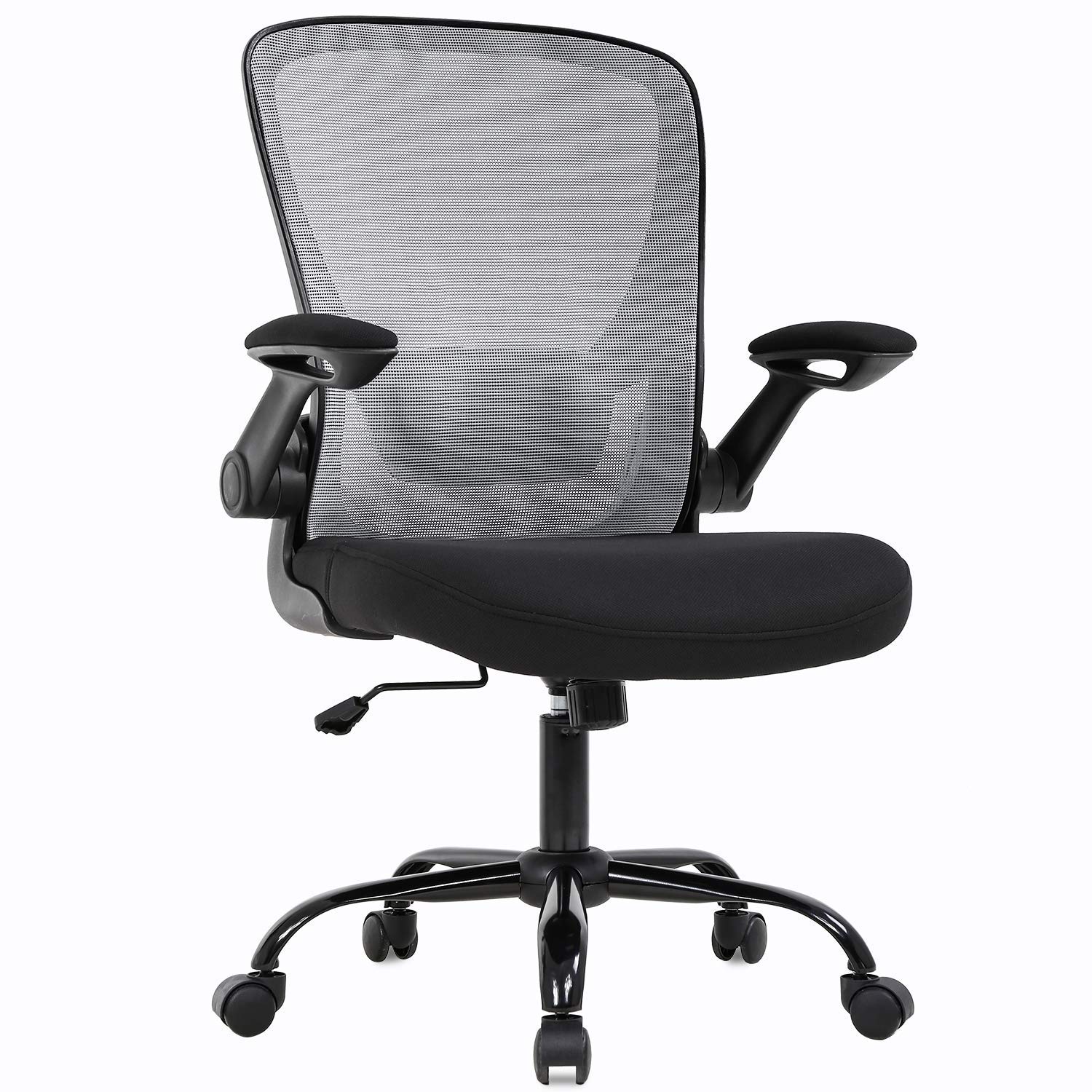Ergonomic Home Office Chair with Lumbar Support - Adjustable Mesh Computer Desk Chair with Armrests, Swivel & Rolling Wheels for Women & Adults - Perfect for Long Work Hours & Gaming - Grey