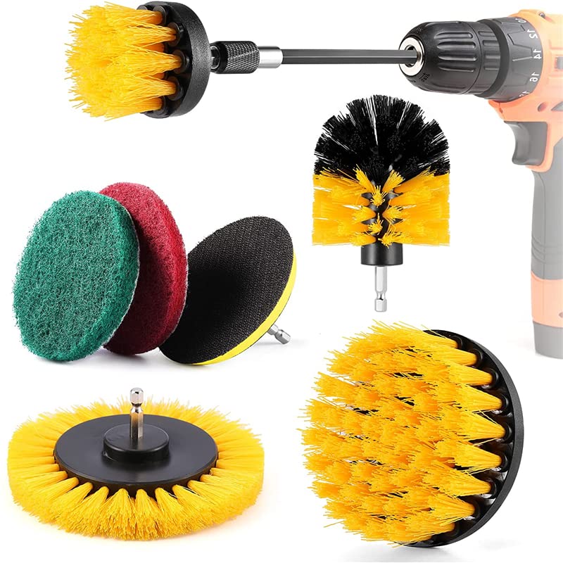 Power Drill Brush Kit - Car Detailing & Polishing Pads for Interior, Boat, Bathroom Cleaning