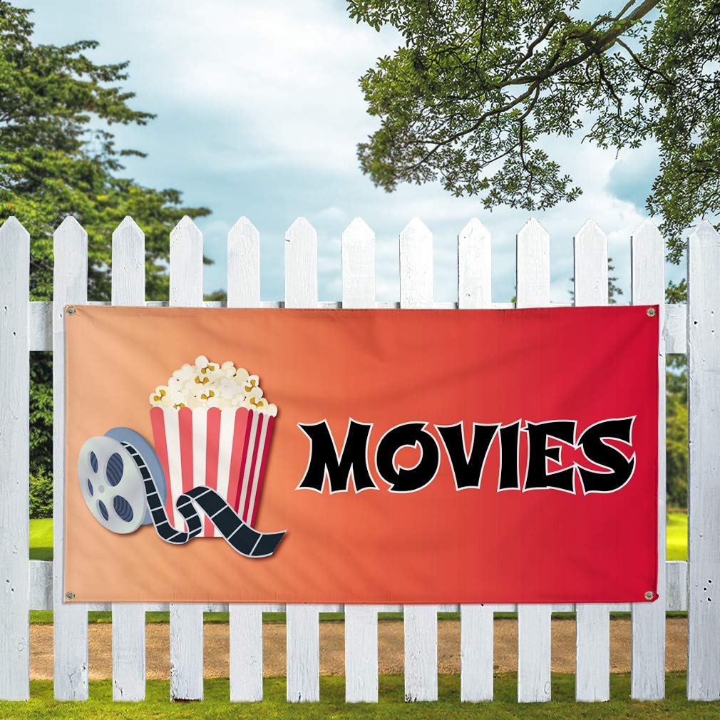 Durable Vinyl Banner - 48x96 Inches with 8 Grommets | Weatherproof Outdoor Advertising Sign for Movies, Events & Industrial Use | Perfect for Yard Signs, Business Promotion & Outdoor Displays